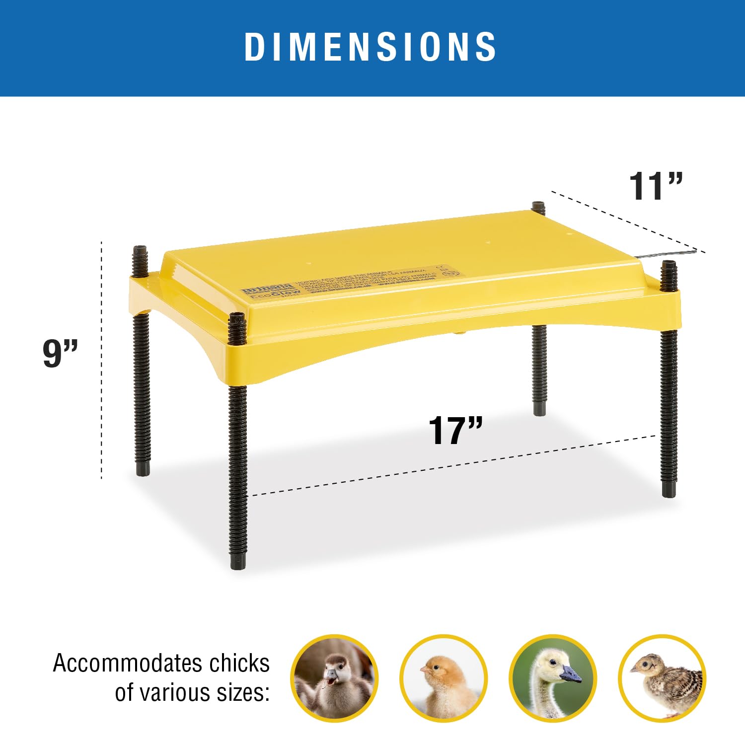 Brinsea Ecoglow Safety 1200 Adjustable Chick Brooder Plate - 18W Poultry Heater for 35 Chicks or Ducklings, Height & Angle Adjustment, Safety Indicator - Perfect for Chicken Coops, Backyard Farms & Hatching Eggs