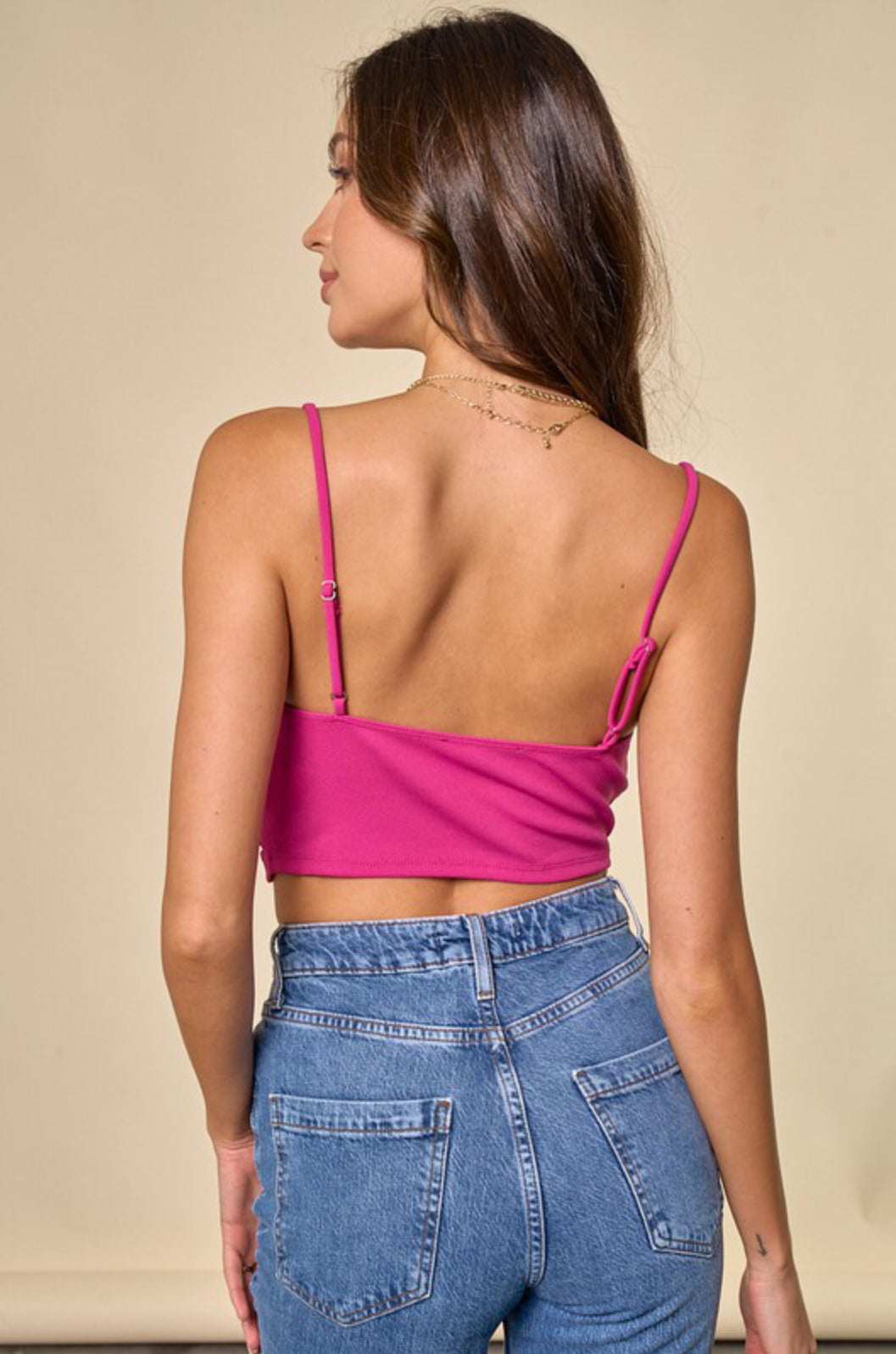 Millie Front Bow Twist Top - Women's Fashion Blouse in Pink & Royal Blue for Casual Wear & Office Outfits