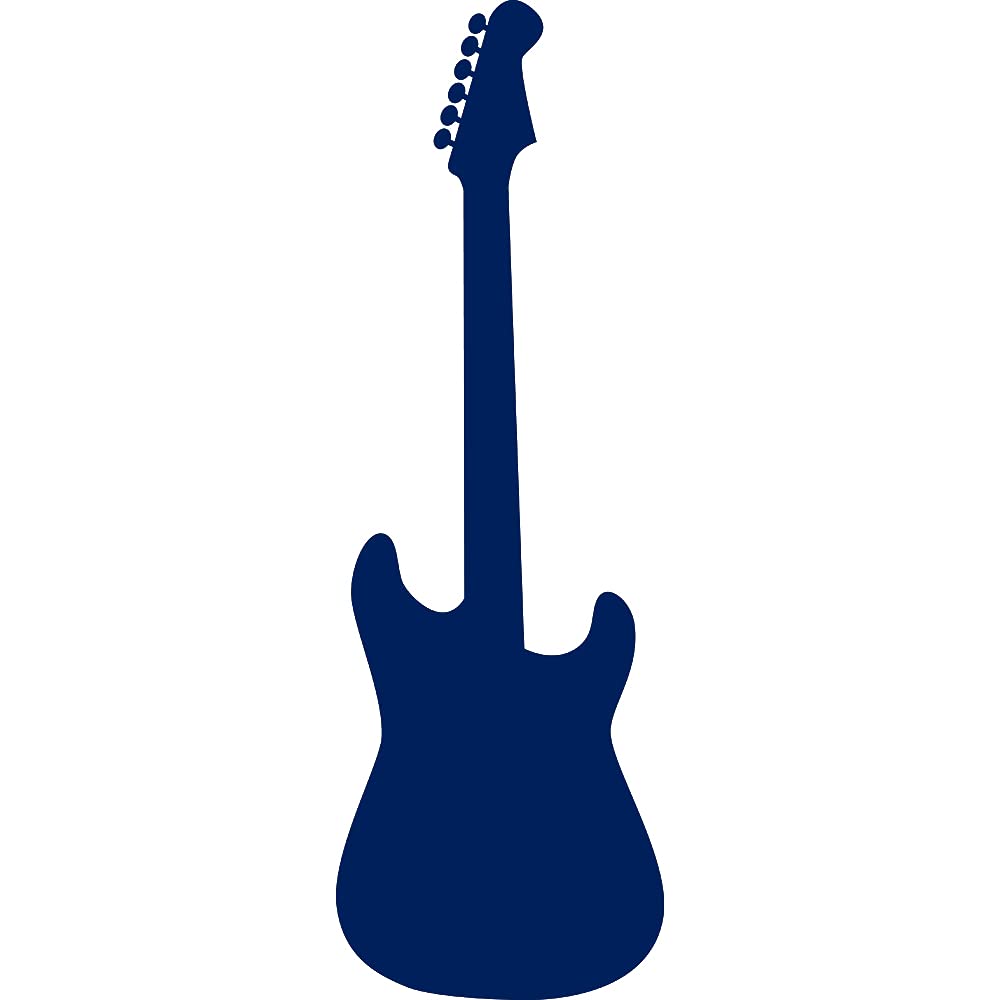 Premium Waterproof Vinyl Decal Stickers Set (2-Pack) - Electric Guitar Design in Navy Blue for Laptop, Phone, Helmet, Car Window, Mug & Wall Decor - Perfect for Musicians, Gift Giving & Home/Office Customization
