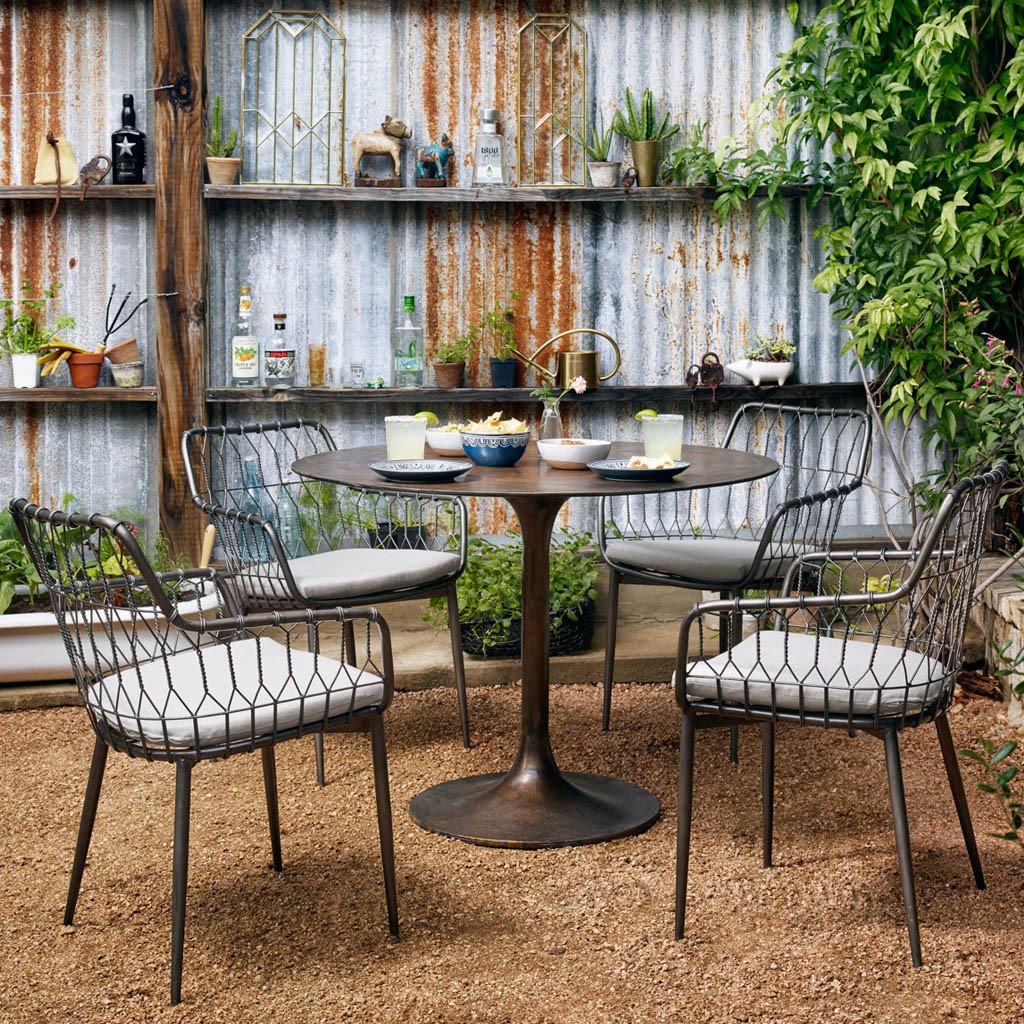 Antique Rust Simone Bistro Table - Small Dining Table for Kitchen, Patio, or Breakfast Nook - Perfect for Coffee, Meals & Outdoor Entertaining