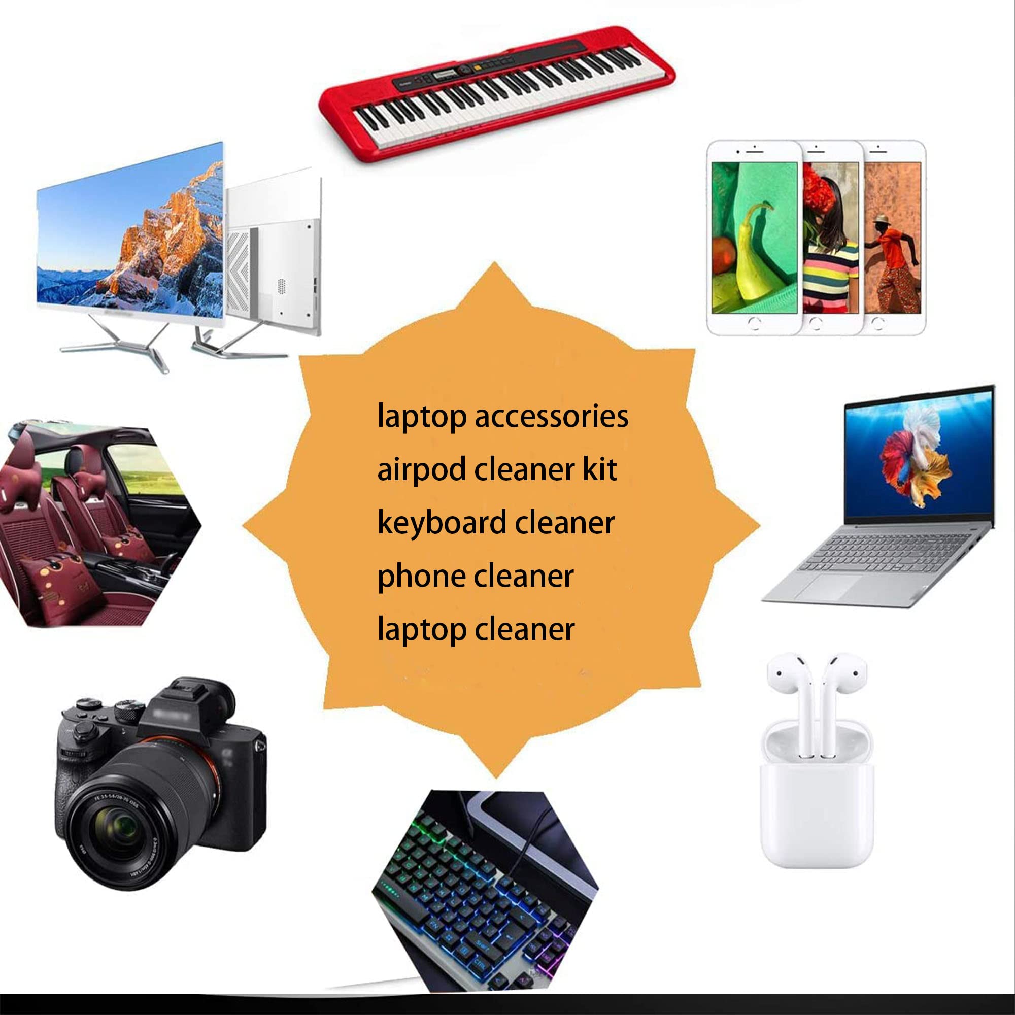 5-in-1 Multi-Function Keyboard Cleaning Kit with Soft Brush - Computer & Laptop Cleaning Tools for Office, Home & Gaming Setup