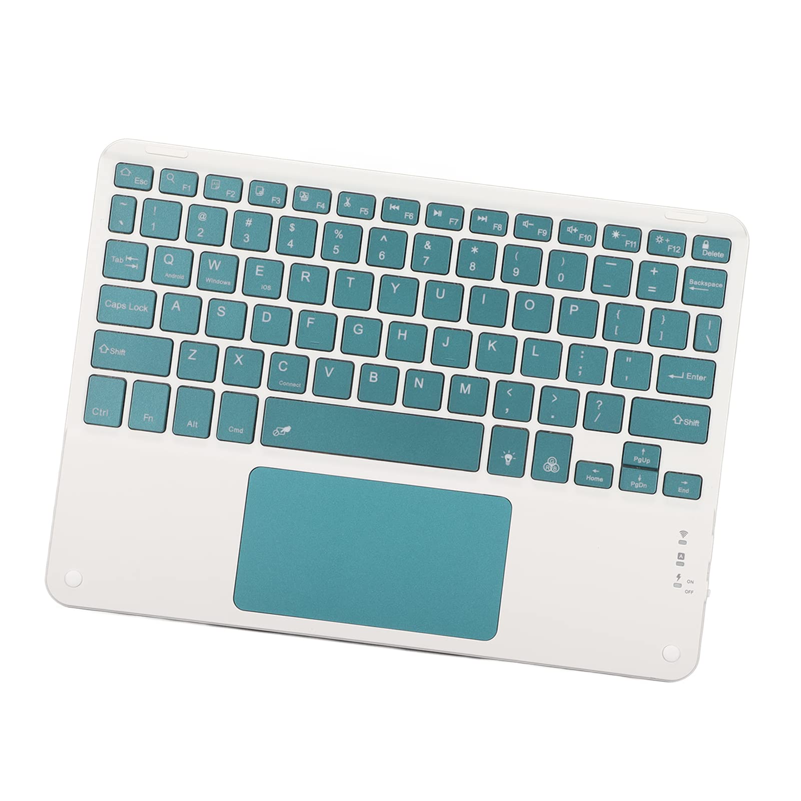 Wireless Keyboard with Touchpad - 10inch Ultra Thin Low Noise Mechanical Keyboard, Waterproof Dustproof with RGB Backlight - Perfect for Travel, Office & Home Use (Blackish Green)