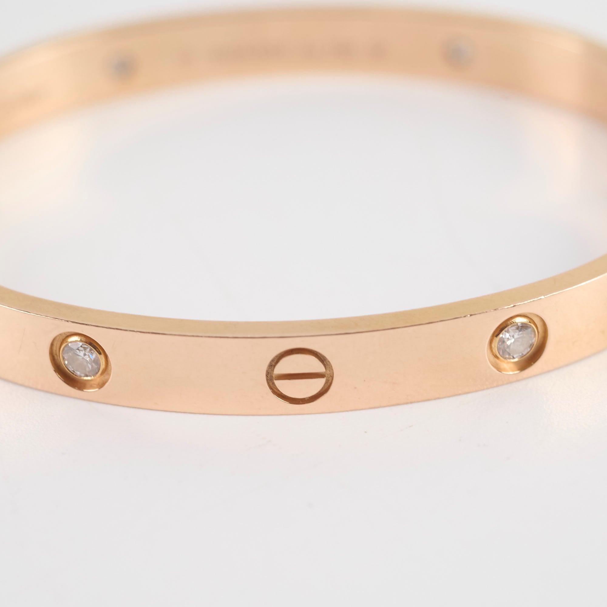 Cartier 4 Diamond Love Bracelet 18K Gold Size 17 - Luxury Jewelry Gift for Women, Anniversary & Valentine's Day