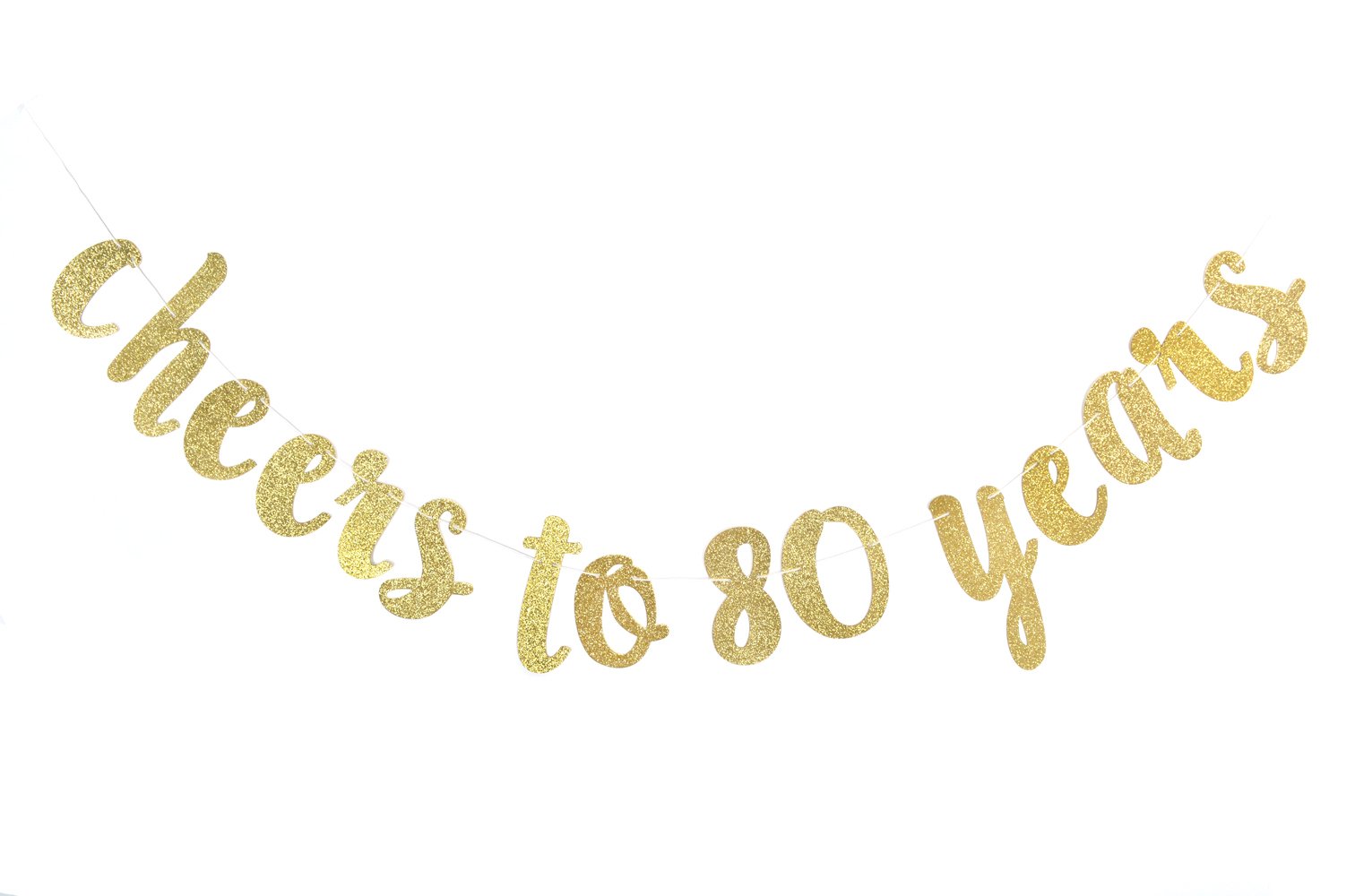 Happy 80th Birthday Banner & Party Decorations - Gold 80th Wedding Anniversary Sign - Perfect for Milestone Celebrations, Retirement Parties & Family Gatherings