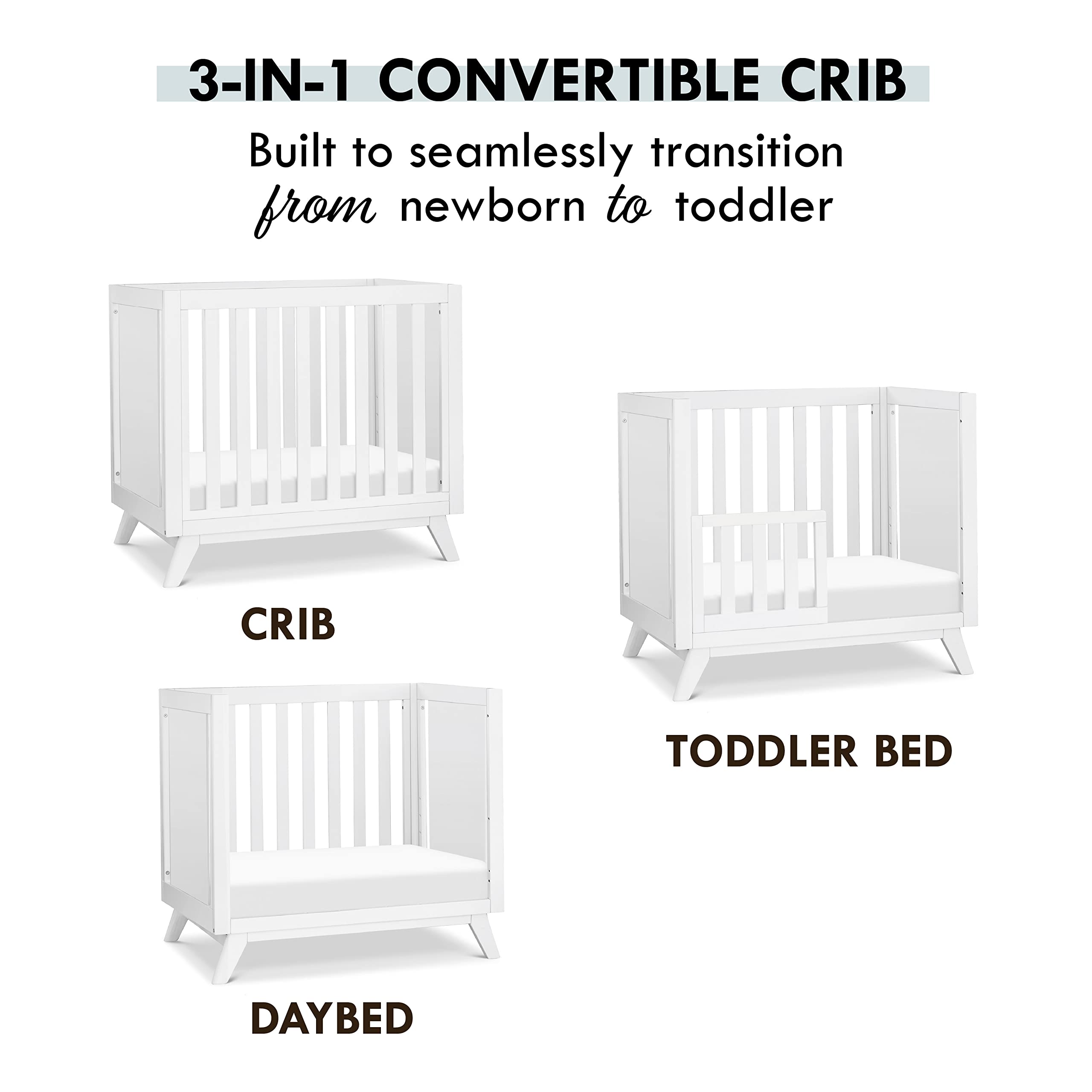 DaVinci Otto 3-in-1 Convertible Mini Crib with 4