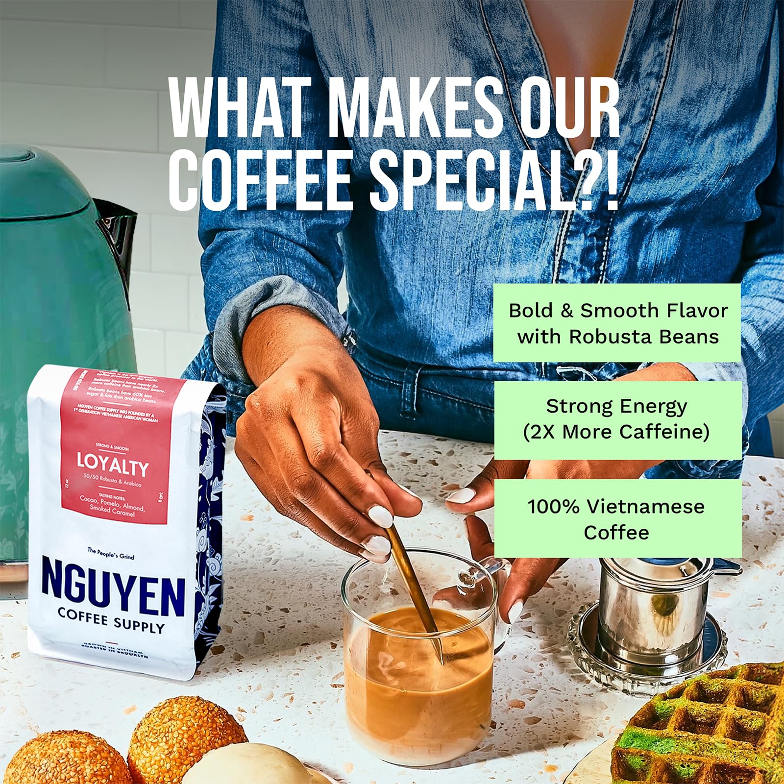 Nguyen Coffee Supply - Premium Vietnamese Robusta & Arabica Blend Whole Coffee Beans, Medium Roast, Low Acid, High Caffeine, Single Origin, Roasted in Brooklyn - 5 lb Bag for Home Brewing, Office Use & Gifts