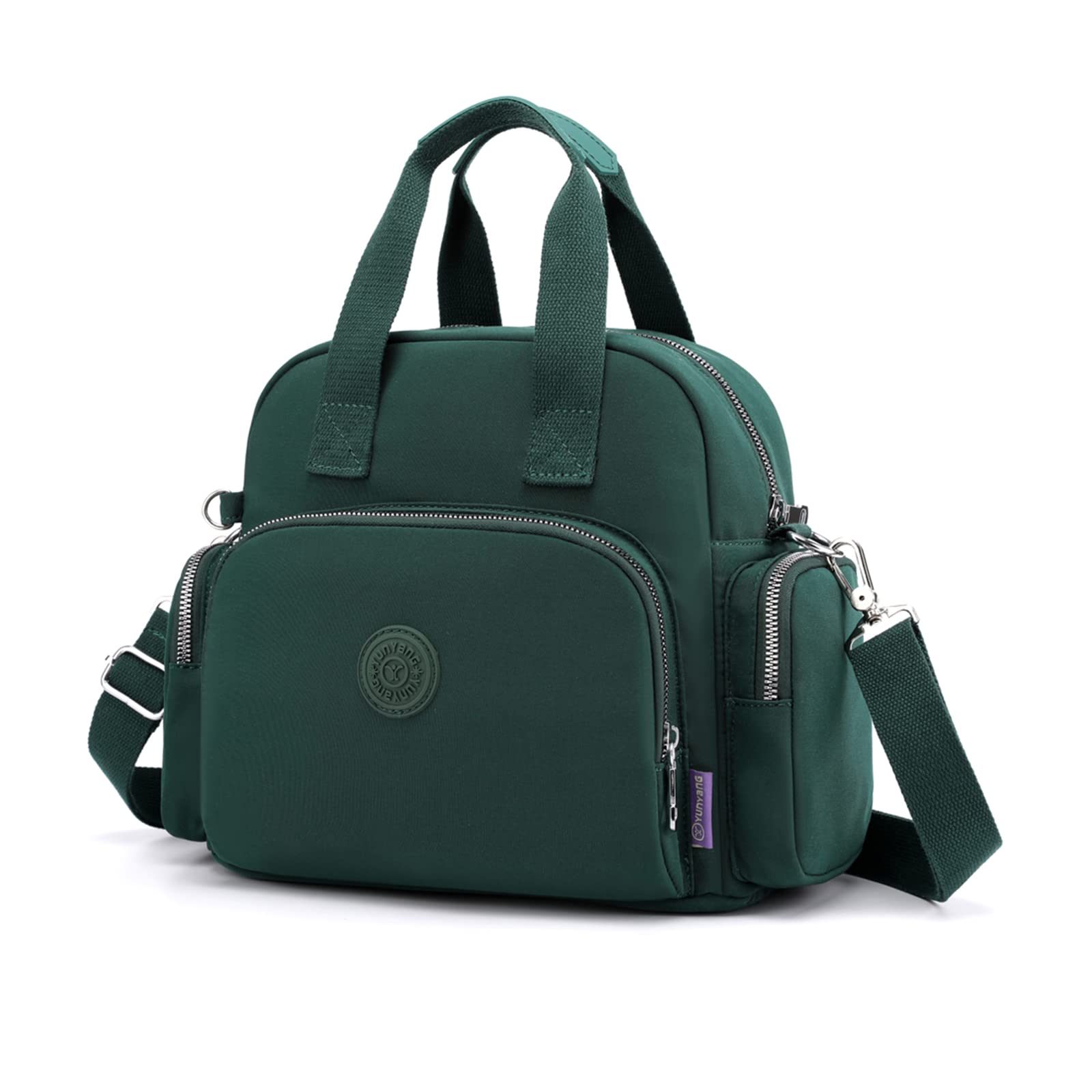 PORRASSO Women's Backpack Purse - Stylish Nylon Shoulder Bag with USB Charging Port, Multifunctional Daypack for Work, Travel & Dating (Green) | Perfect for Commuting, Weekend Getaways & Daily Use