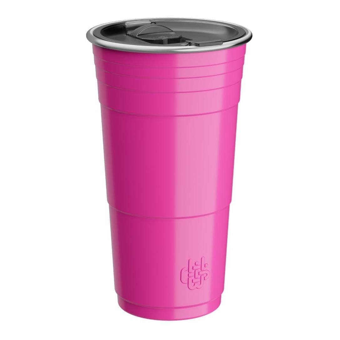 Wyld Cup 24oz Stainless Steel Vacuum Insulated Tumbler with Lid - Leakproof Travel Mug for Hot & Cold Drinks - Perfect for Coffee, Tea, Camping, Office & Outdoor Adventures (Pink)
