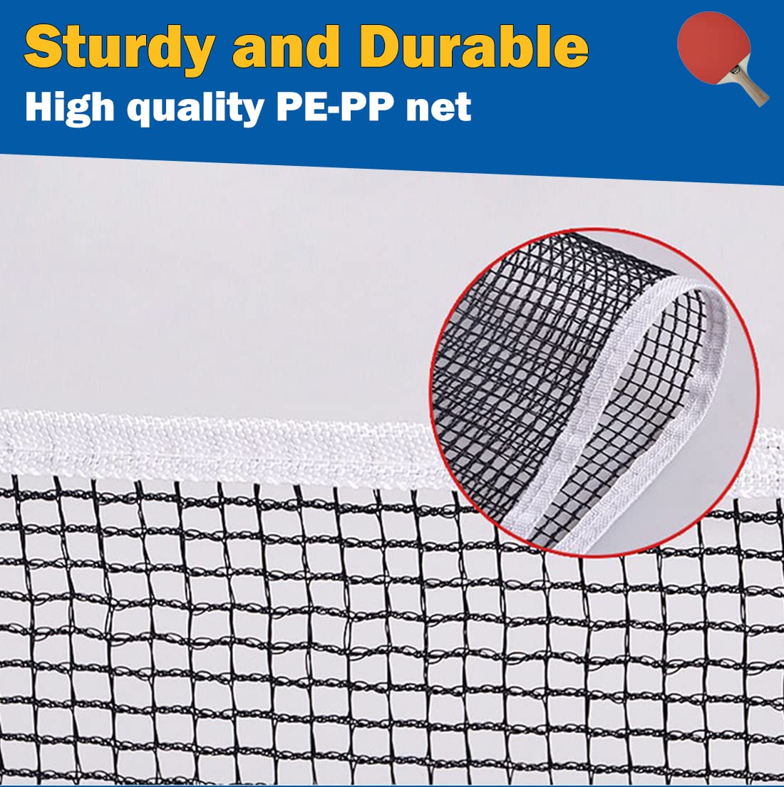 YUNAI Retractable Table Tennis Net - Quick Setup Ping Pong Net for Indoor & Outdoor Play - Fits Tables Up to 1.8m Wide & 5cm Thick - Perfect for Home, Office, Backyard & Tournament Use