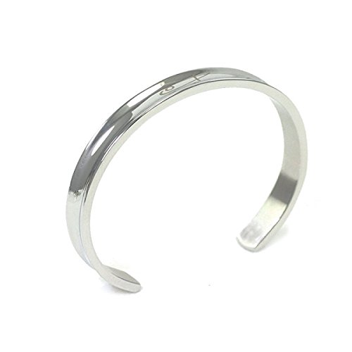 Shuzi Stainless Steel Fashion Bracelet for Women - Polished Grooved Cuff Bangle with Vitality Design | Perfect for Casual Wear, Office Accessories & Gift Giving