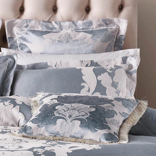 Premium Dionisia Blue Quilt Cover Set - 100% Cotton Luxury Bedding by GRACE Linen House - Perfect for Master Bedroom, Guest Room & Cozy Home Decor
