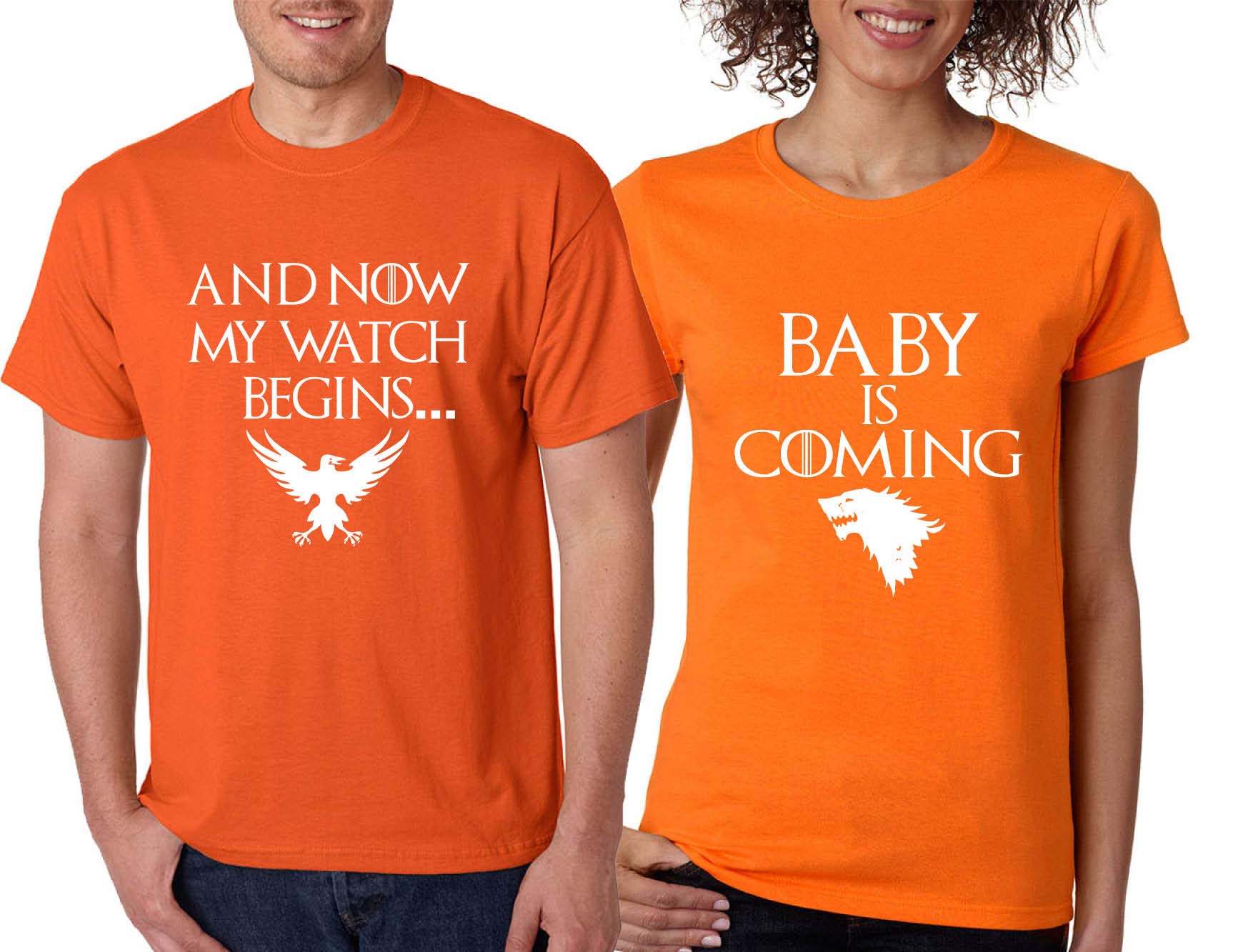 ALLNTRENDS Couples Pregnancy T-Shirts - 'Baby is Coming My Watch Begins' Funny Maternity Shirts for Expecting Parents | Perfect for Gender Reveals, Baby Showers & Pregnancy Announcements
