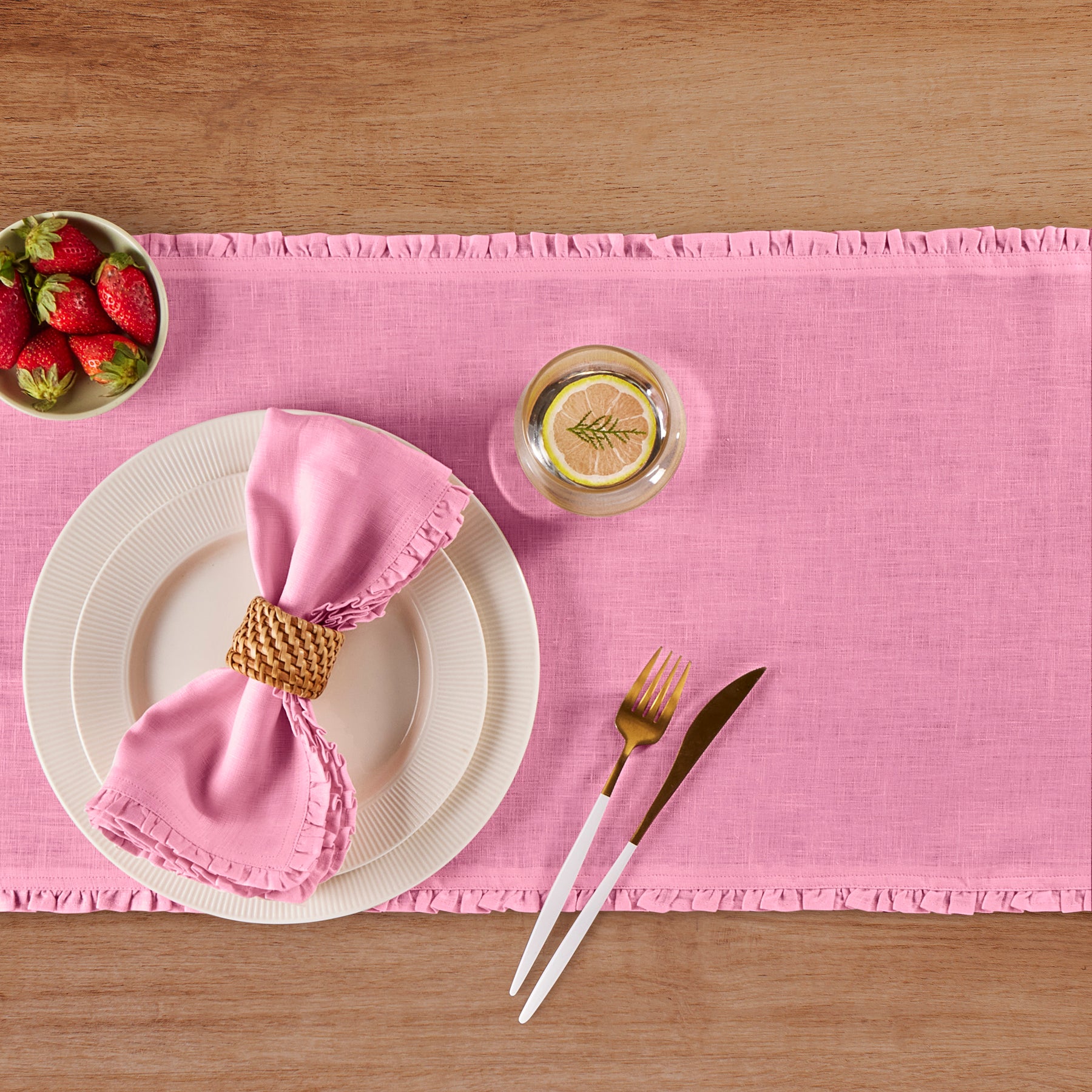 Juliette Ruffled Napkins - Set of 4 Premium Cotton Dinner Napkins for Formal Dining & Special Occasions