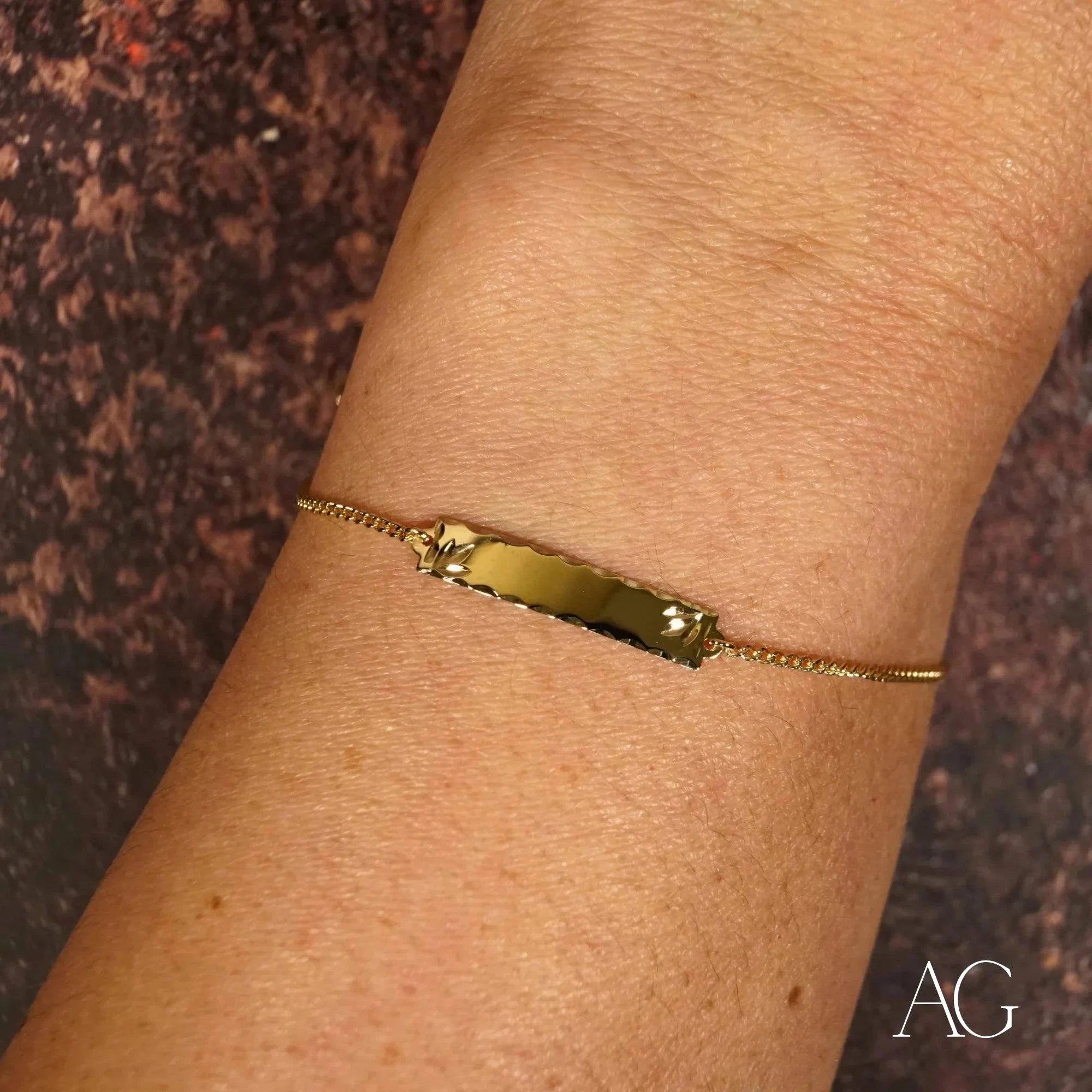 18k Solid Gold ID Bracelet for Kids - Personalized Name Bracelet - Durable & Hypoallergenic Jewelry for Birthdays, Gifts & Special Occasions