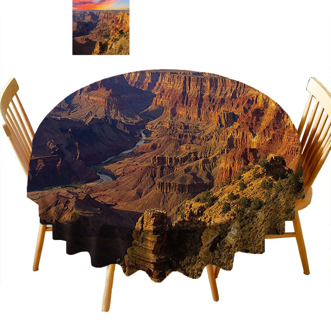 Round Tablecloth 54 Inch - Premium Fabric Dining Table Cover for Home & Restaurants - Washable & Wrinkle-Resistant - Perfect for Parties, Weddings & Everyday Use
