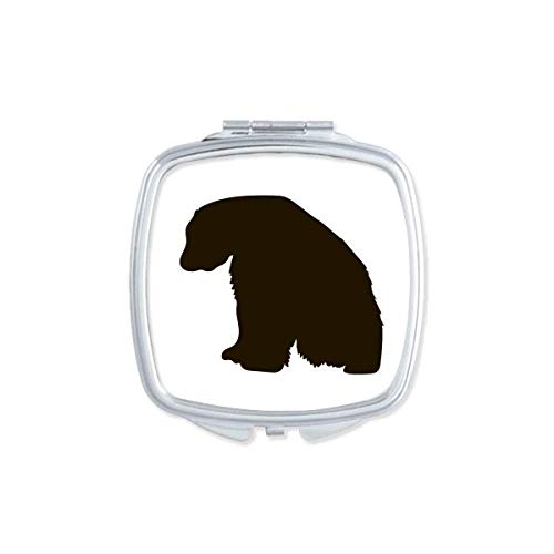 DIYthinker Black Polar Bear Compact Mirror - Double Sided Portable Makeup Mirror with Cute Animal Design, Perfect for Travel, Purse & Home Vanity Use