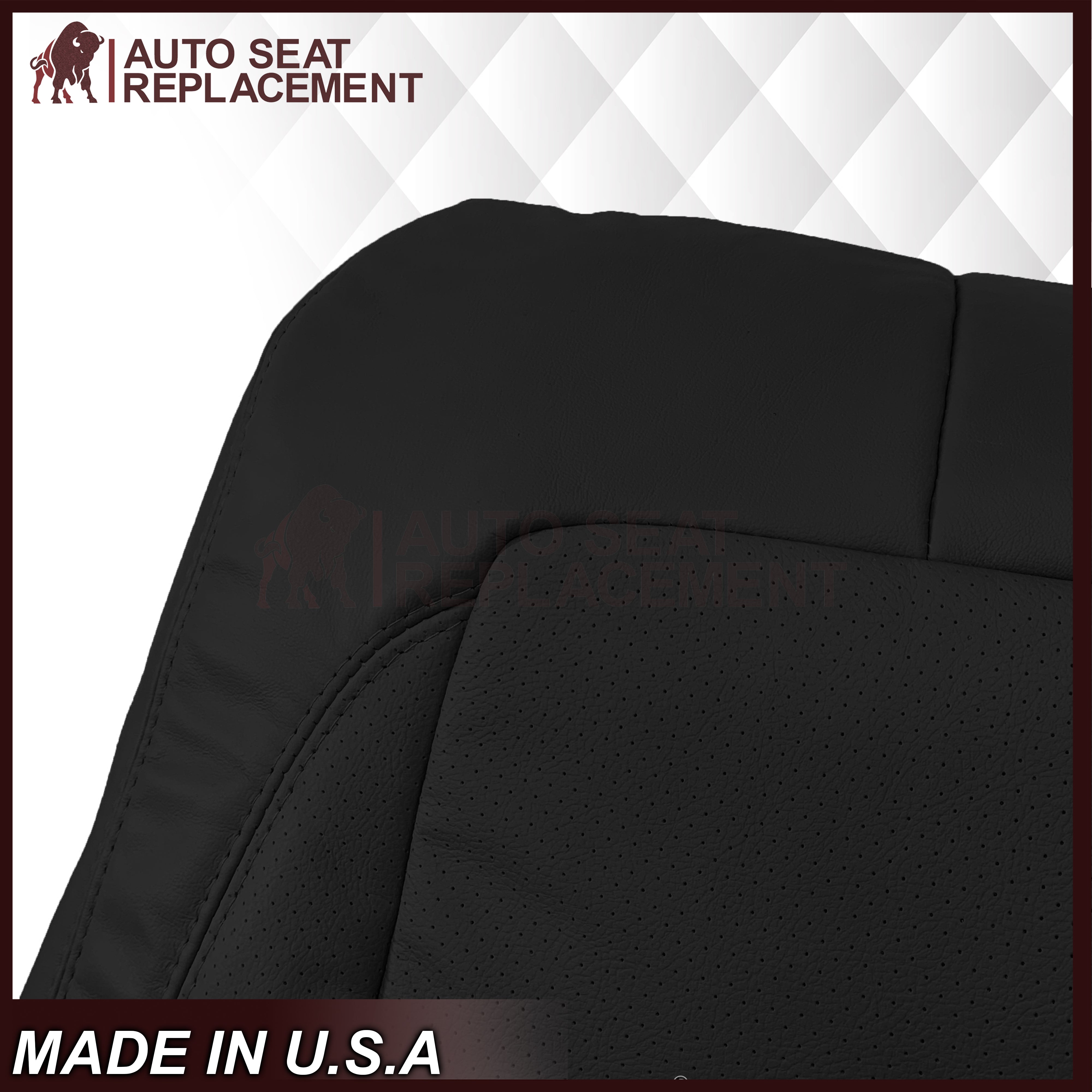 2007-2010 Jaguar XK XKR Genuine Leather & Synthetic Leather Seat Covers - Black - Perfect for Luxury Car Interior Protection & Style Upgrade