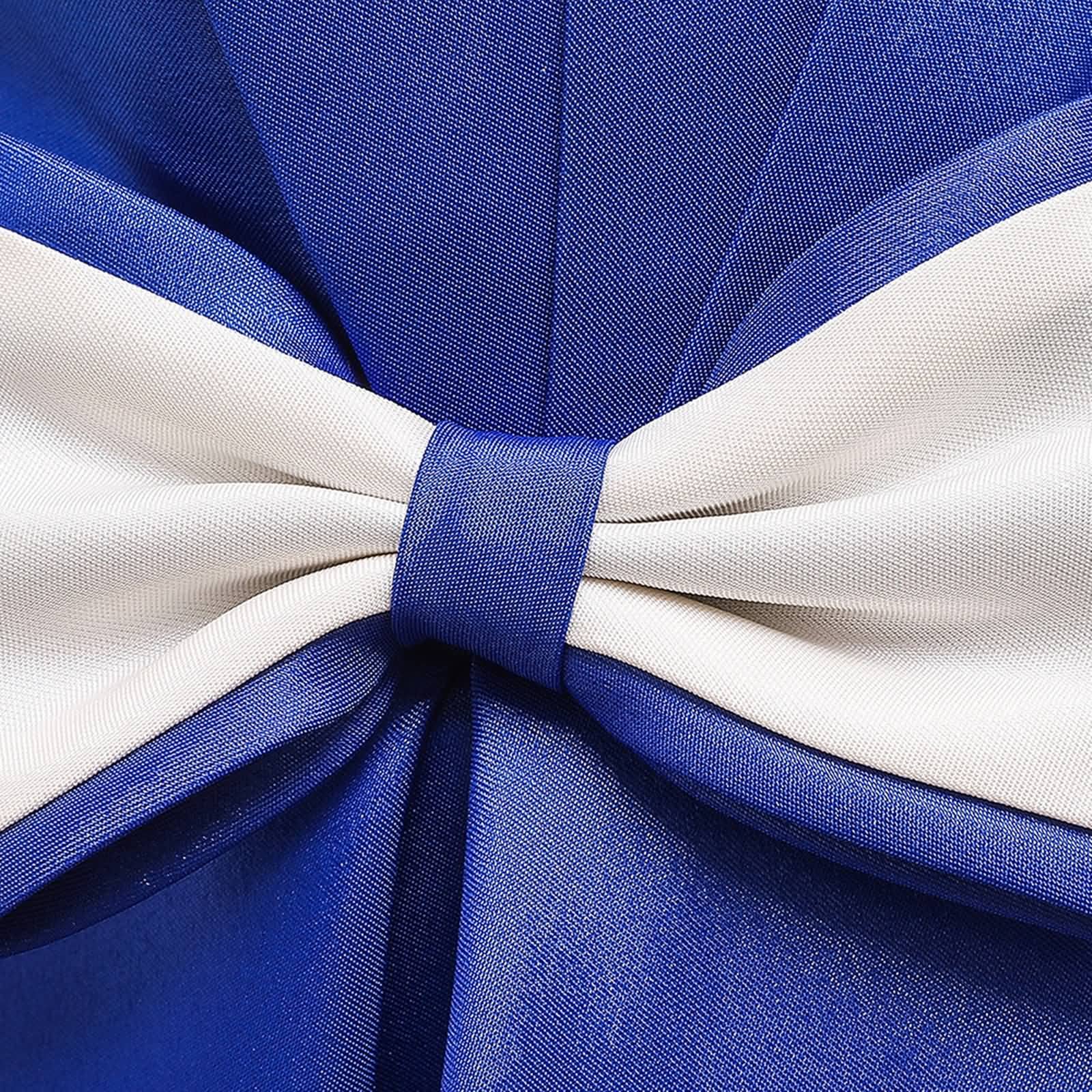 Gualiy Girls Birthday Party Dress for Kids 4-10 Years Old - Dark Blue Puffy Sleeve Dress with Bow & Tie Waist - Perfect for Birthday Parties, Special Occasions & Holiday Events