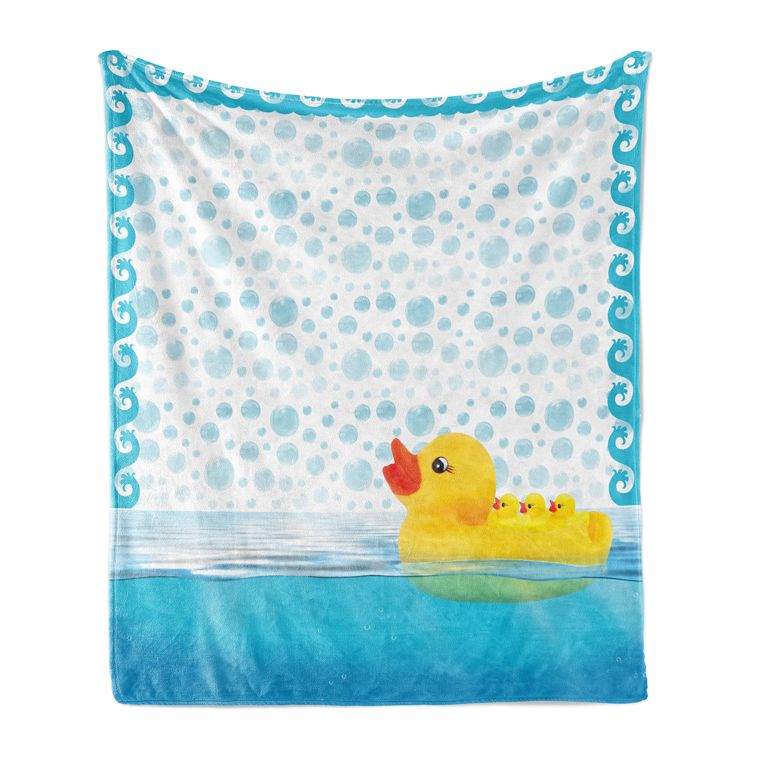 Ambesonne Yellow Duck Flannel Fleece Throw Blanket - 50