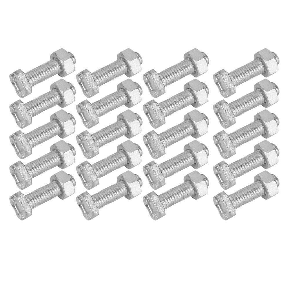 **High-Strength M6 0.87 Inch Aluminum Greenhouse Nuts & Bolts Kit - 20-Piece Set for Plastic Greenhouse, Glass Greenhouse, Sunroom & DIY Projects**