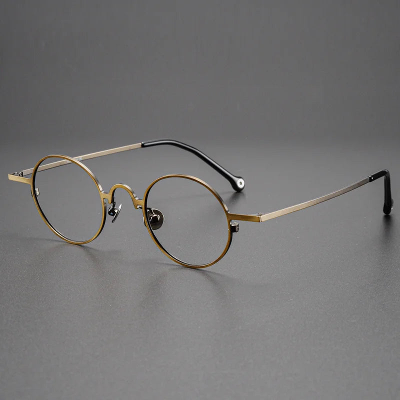 Brightzone Unisex Full Rim Oval Round Titanium Eyeglasses Frame 74080 - Lightweight & Durable Glasses for Work, Reading & Everyday Wear