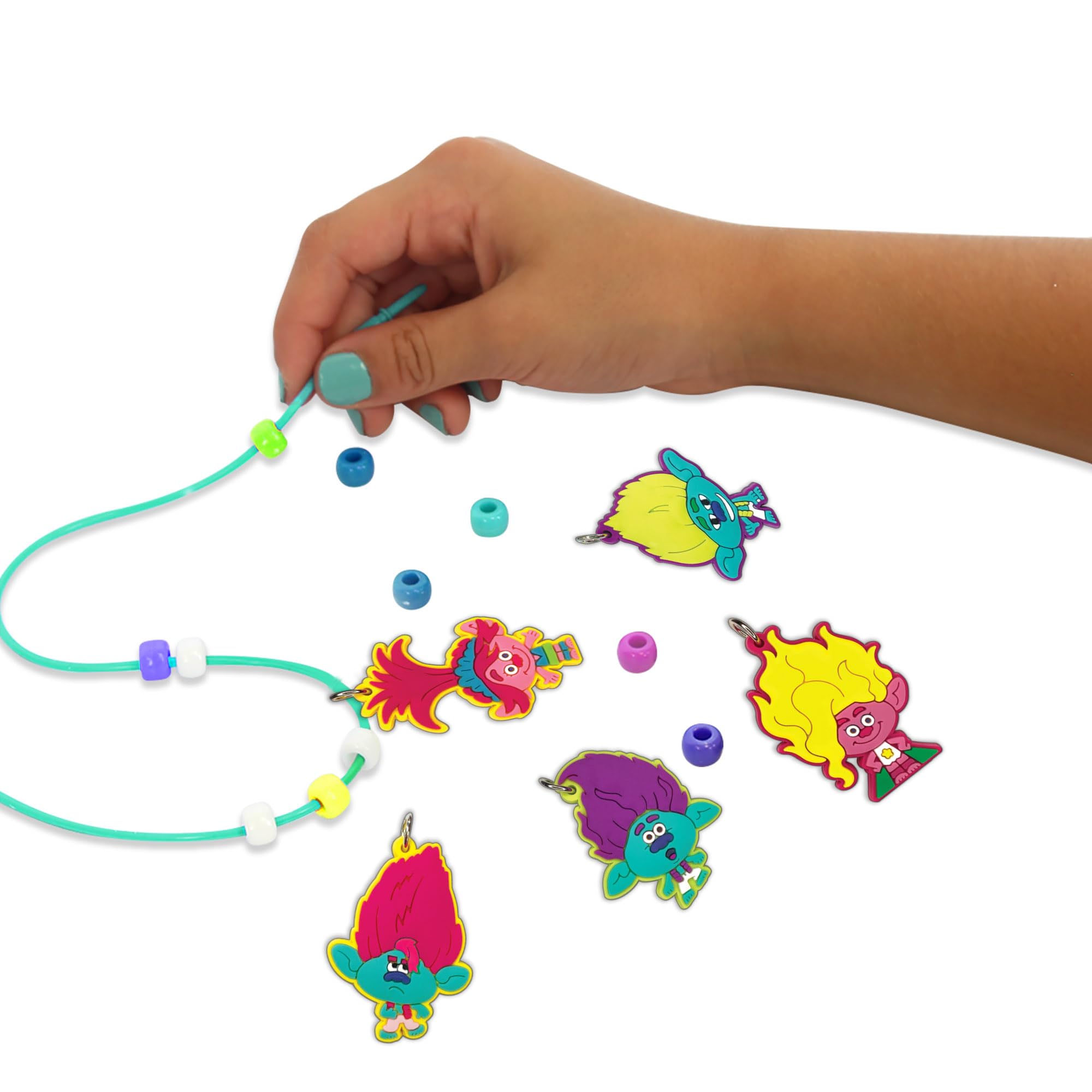 DreamWorks Trolls Band Together Necklace Activity Set for Kids - DIY Friendship Jewelry Craft Kit - Perfect for Birthday Parties, Playdates & Creative Play