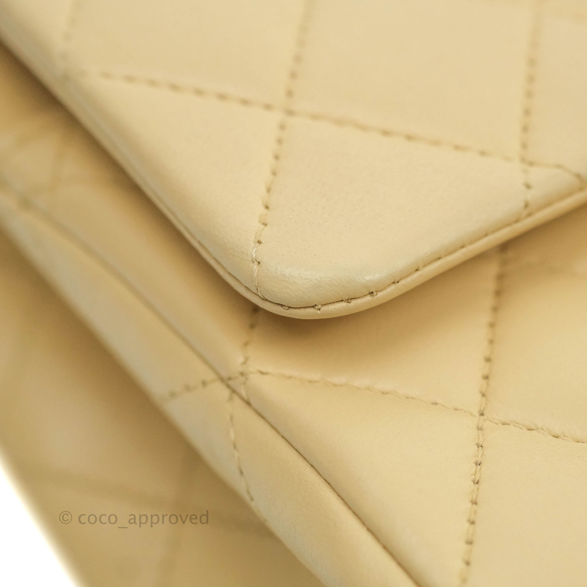 Chanel Classic Medium Double Flap Bag in Beige Lambskin Leather with Gold Hardware - Luxury Designer Handbag for Women, Perfect for Work, Date Night & Special Occasions