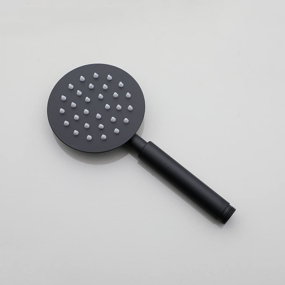 KECTIAKL Matte Black Outdoor Shower System - 8 Inch Rainfall Shower Head with 3 Spray Functions - Wall Mounted Bathroom Shower Fixture Set for Patio, Poolside & Garden Use