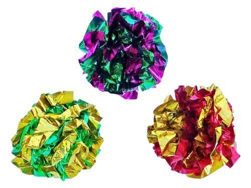 Interactive Mylar Crinkle Balls Cat Toys - 6 Pack Soft Crinkle Pet Toys for Kittens & Adult Cats - Perfect for Exercise, Play & Weight Management - Great for Indoor Playtime & Stimulating Natural Hunting Instincts