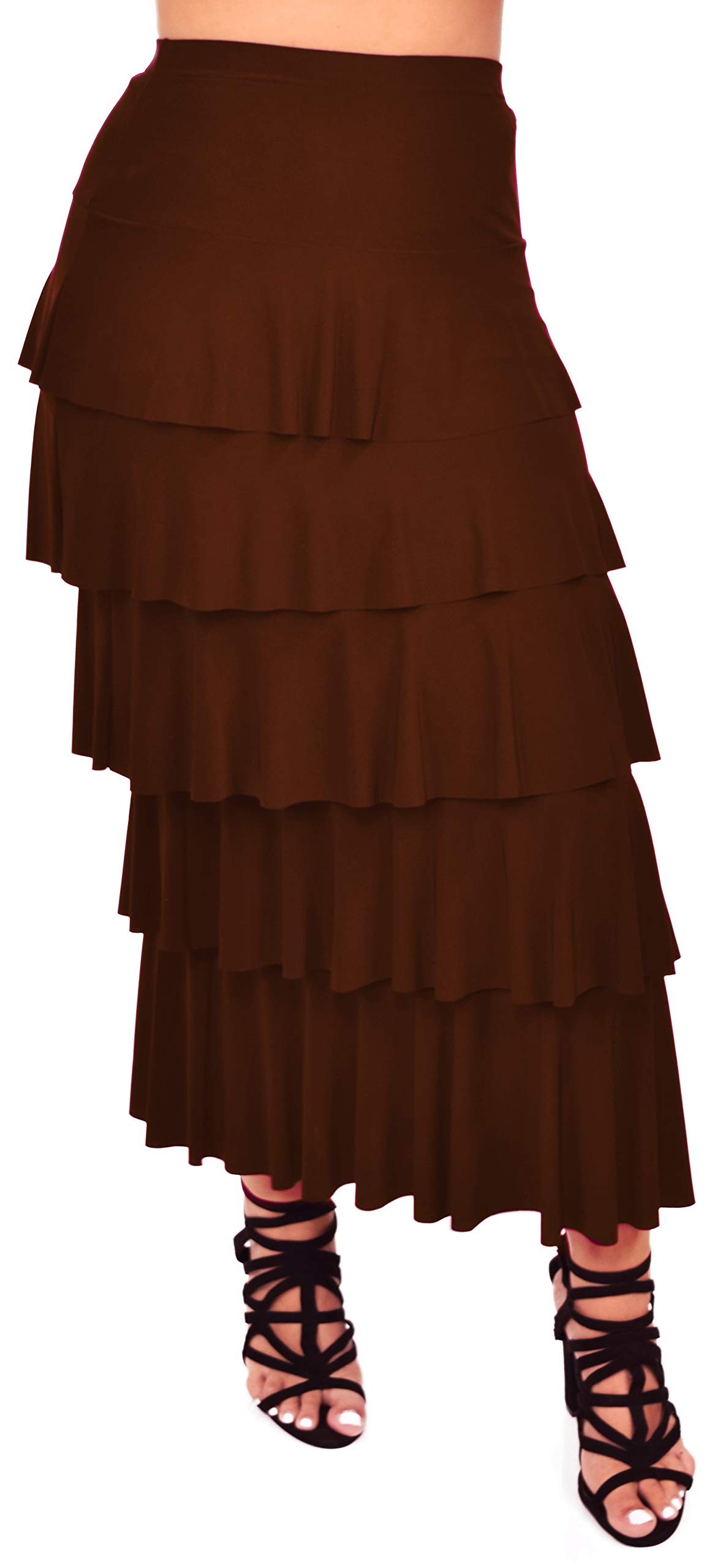 Boho Waterfall Tiered Maxi Skirt for Women - Regular & Plus Sizes | Flowy Layered Long Skirt for Beach, Festival & Summer Outfits