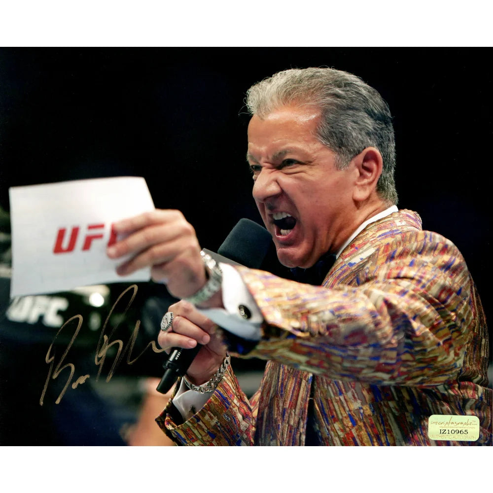 Bruce Buffer Hand Signed Authentic 8x10 Photo - UFC Octagon Announcer Autograph Collectible - Perfect for MMA Fans, Sports Memorabilia Collections & Man Cave Decor