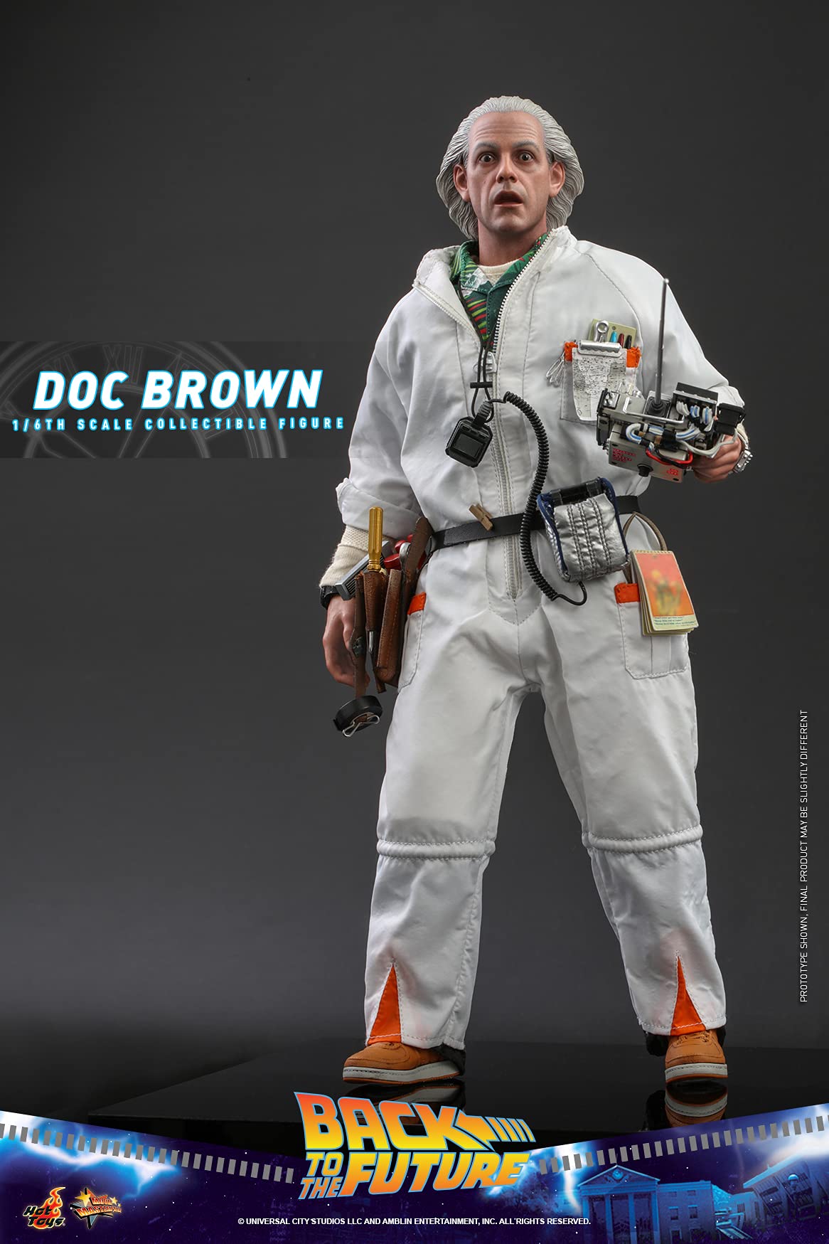 Hot Toys 1:6 Scale Dr. Emmett Brown Collectible Figure - Back to The Future Movie White Costume Version | Perfect for Display, Gift Giving & Back to The Future Fans Collection