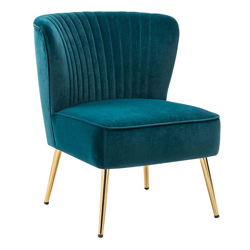 Lola Velvet Side Chair - Modern Upholstered Accent Chair for Living Room, Bedroom & Office - Soft Velvet Fabric with Sturdy Wooden Legs - Perfect for Dining, Lounge & Home Decor