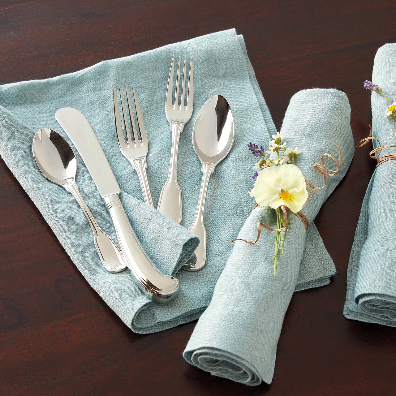 Jefferson 40-Piece Stainless Steel Flatware Set - Elegant Silverware for 8 Place Settings, Perfect for Dinner Parties, Weddings & Everyday Dining