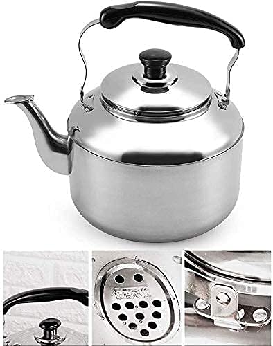 EFHJSUIR 3L Stainless Steel Whistling Tea Kettle - Stovetop Safe for Gas & Induction Cooktops - Classic Whistle Alert for Boiling Water - Perfect for Home, Office & Camping Tea Brewing