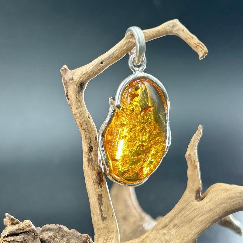 Natural Baltic Amber Oval Pendants - .925 Sterling Silver Jewelry for Women | Handmade Necklace for Healing, Stress Relief & Fashion Accessories | Perfect for Gifts, Meditation & Everyday Wear