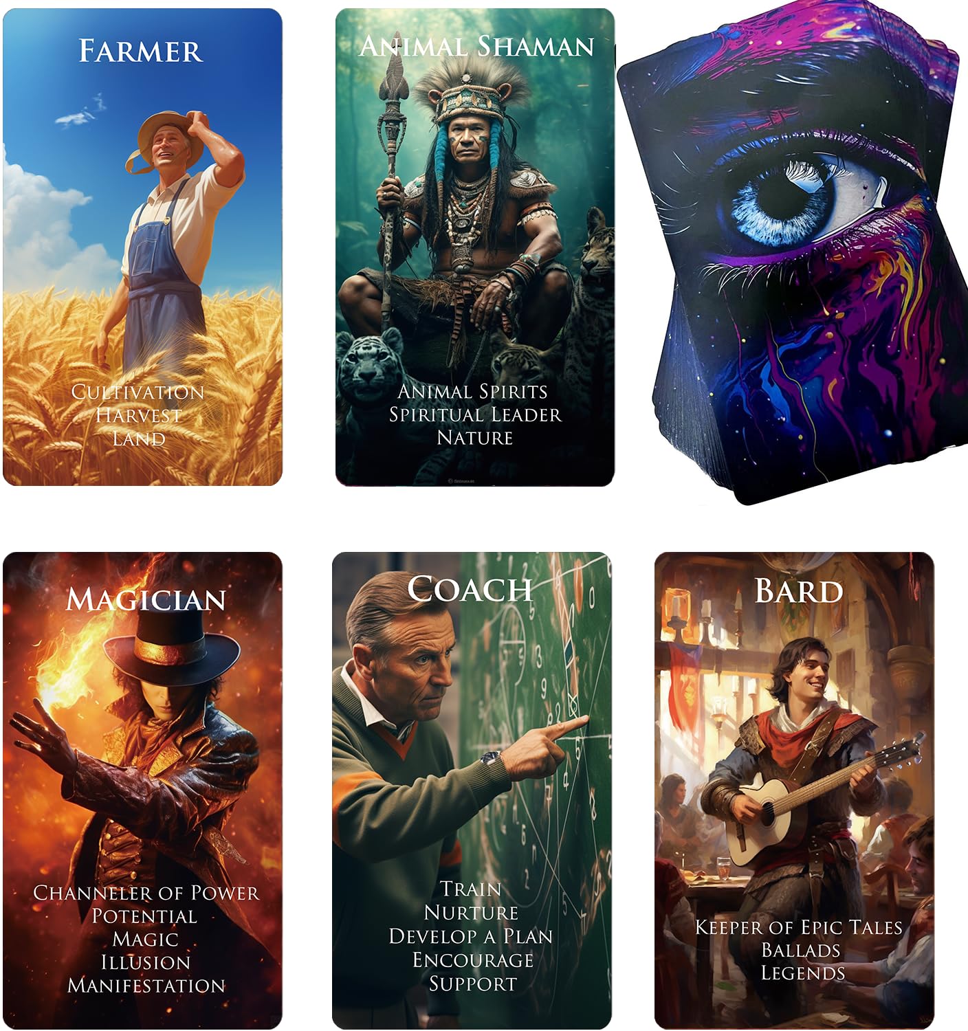 The Character Oracle Cards Deck - 78 Role Cards for Self-Discovery, Beginner Tarot Deck with Foiled Designs & Meanings - Perfect for Meditation, Spiritual Guidance & Personal Growth