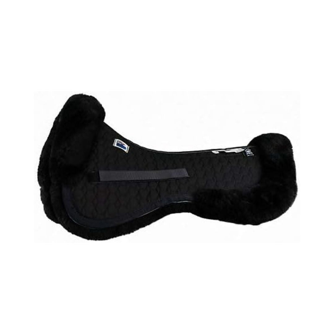 Premium Mattes Sheepskin Half Pad with Rear Trim - Breathable & Comfortable for Horse Riding - Perfect for Dressage, Jumping & Training