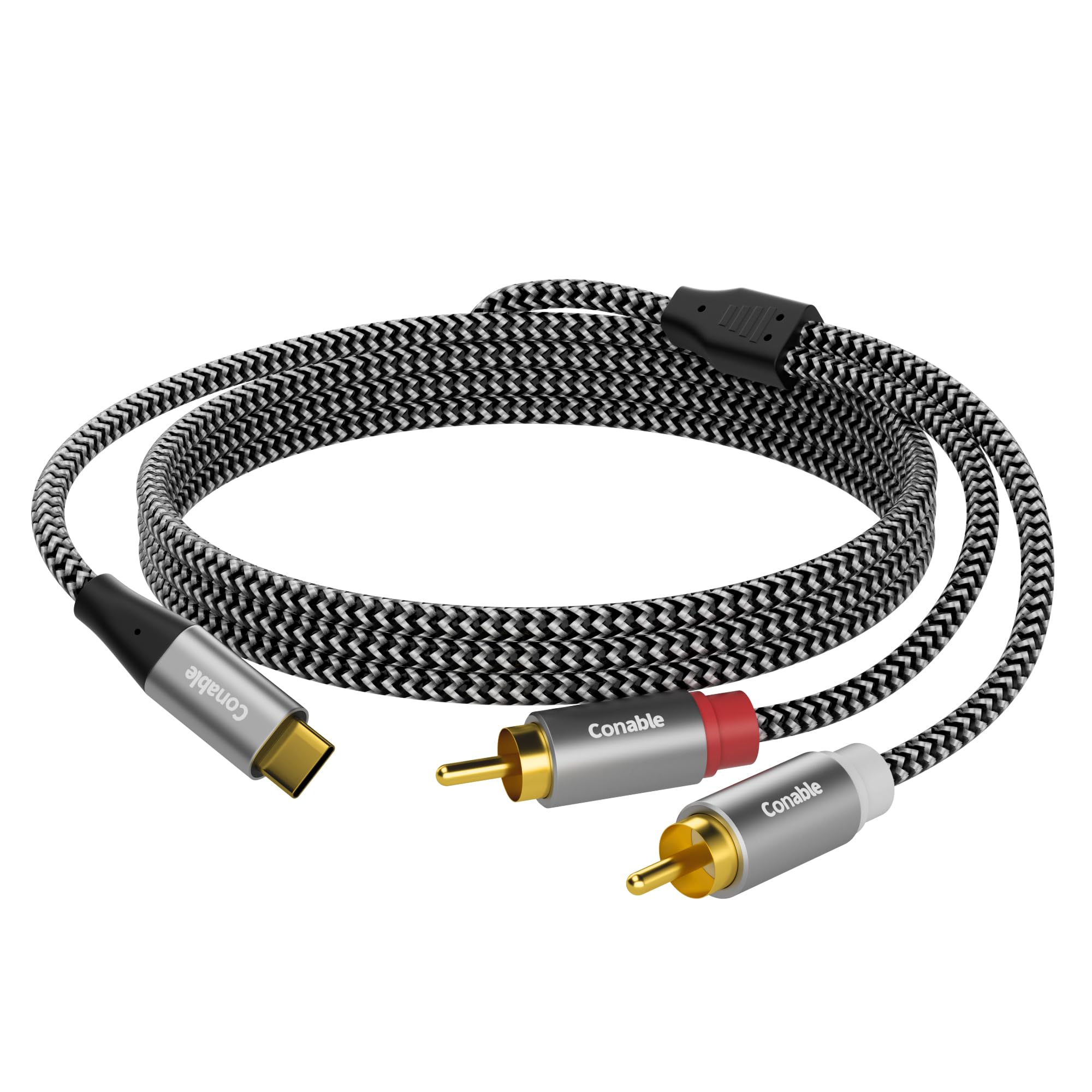 USB C to RCA Audio Cable 10FT - USB Type-C to 2RCA Adapter for iPhone 15, Galaxy S24 - High Quality USB-C to 2 Male Y RCA Splitter - Compatible with Home Theater, DVD Player, Car Stereo & Speaker Systems - Perfect for Music Streaming, Gaming & Audio Setup