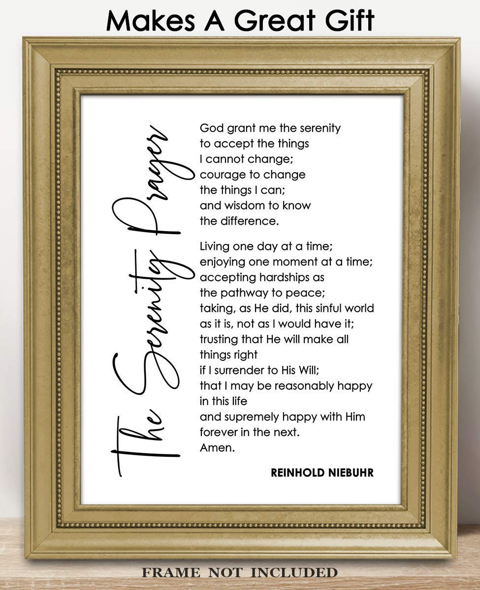 Serenity Prayer Wall Art - Inspirational Bible Verses for Home & Office Decor