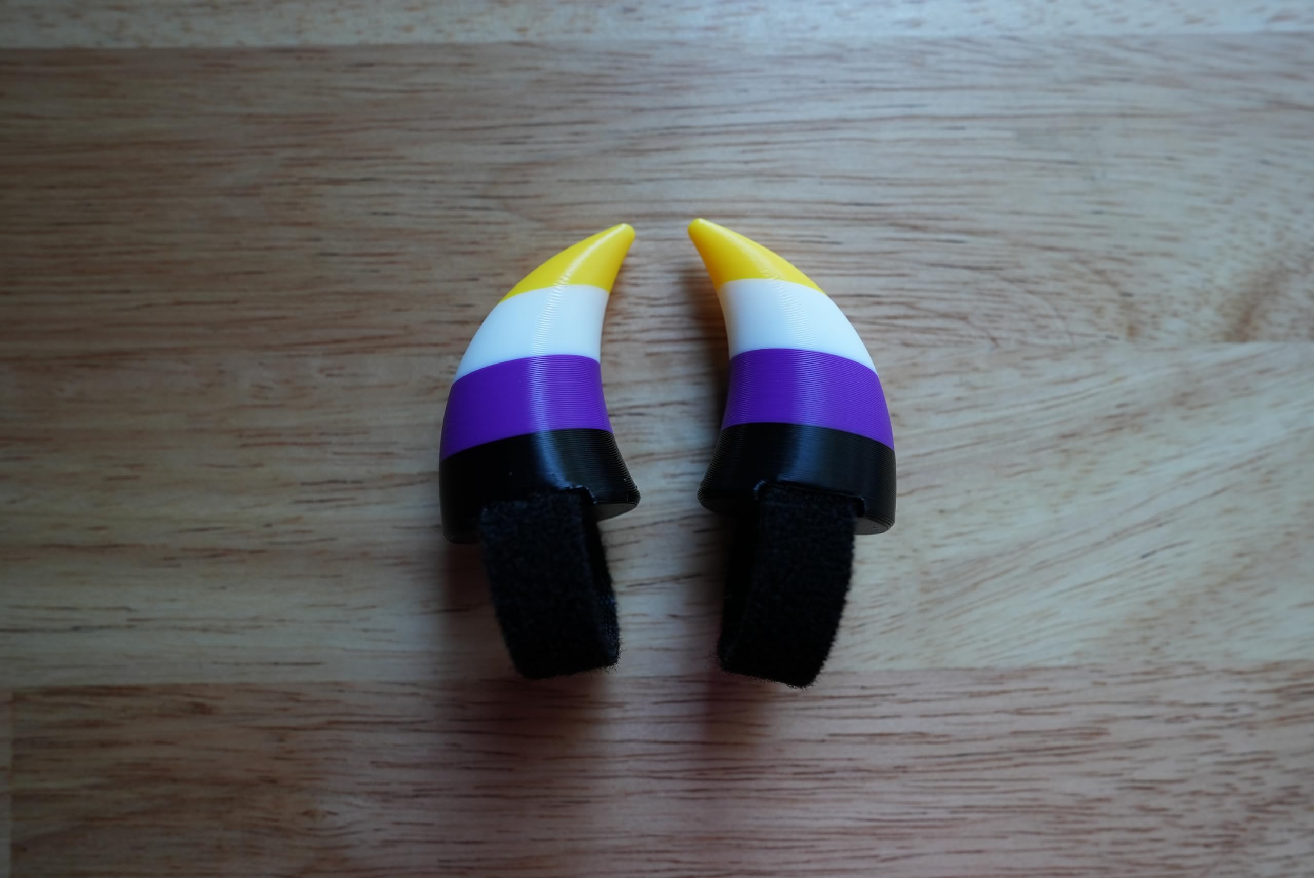 Nonbinary Striped Devil Horn Headphone Accessory - Perfect for Halloween, Cosplay & Music Festivals