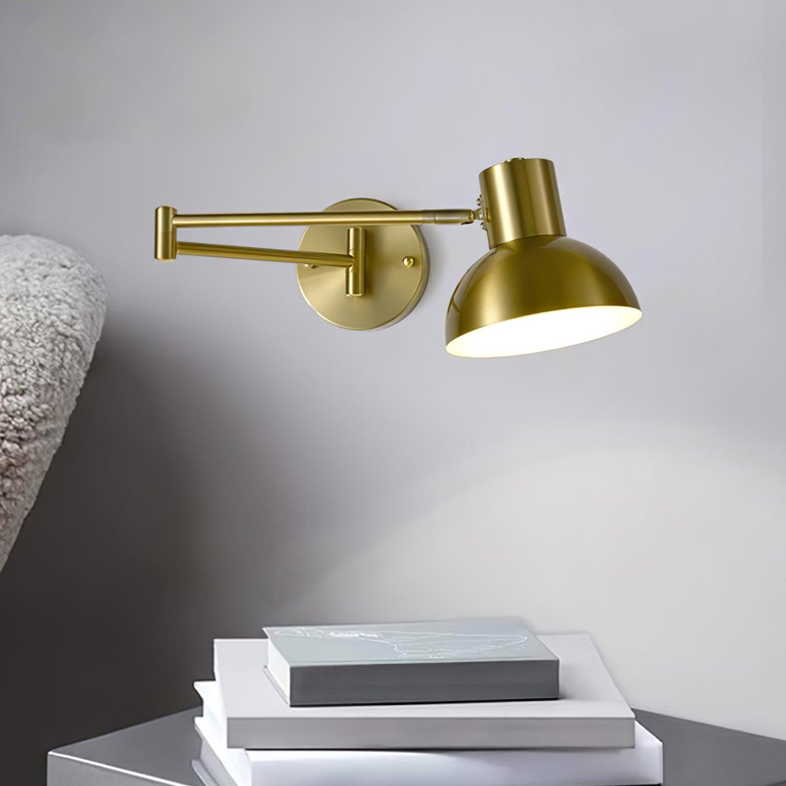 Adjustable Arm Plug In Wall Lamp - Dimmable Swing Arm Sconce for Bedroom, Living Room & Office - Perfect for Reading, Decor & Task Lighting