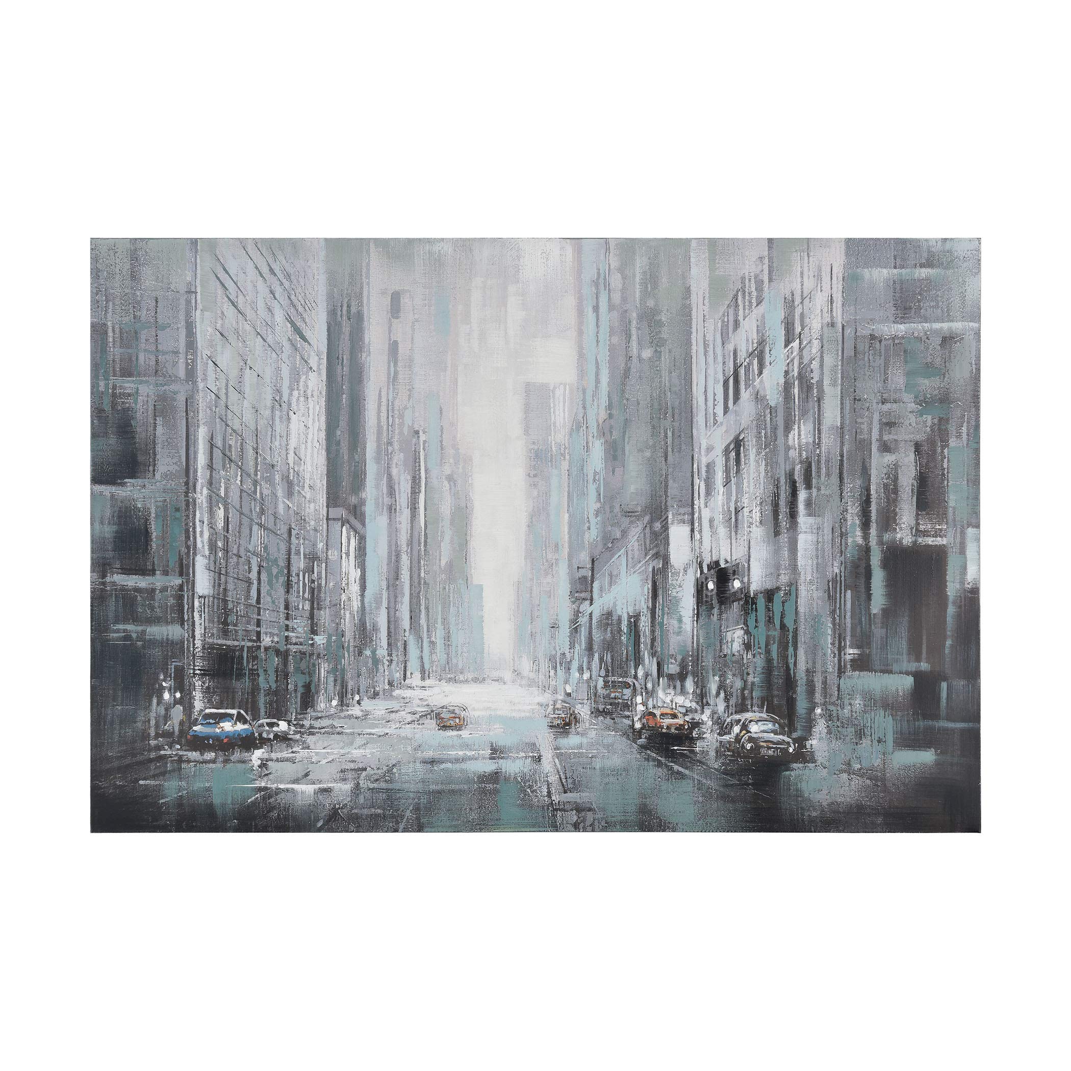 Elk Home Fog Cutter Wall Decor - Modern Grey and Blue Abstract Art for Living Room, Bedroom & Office Décor