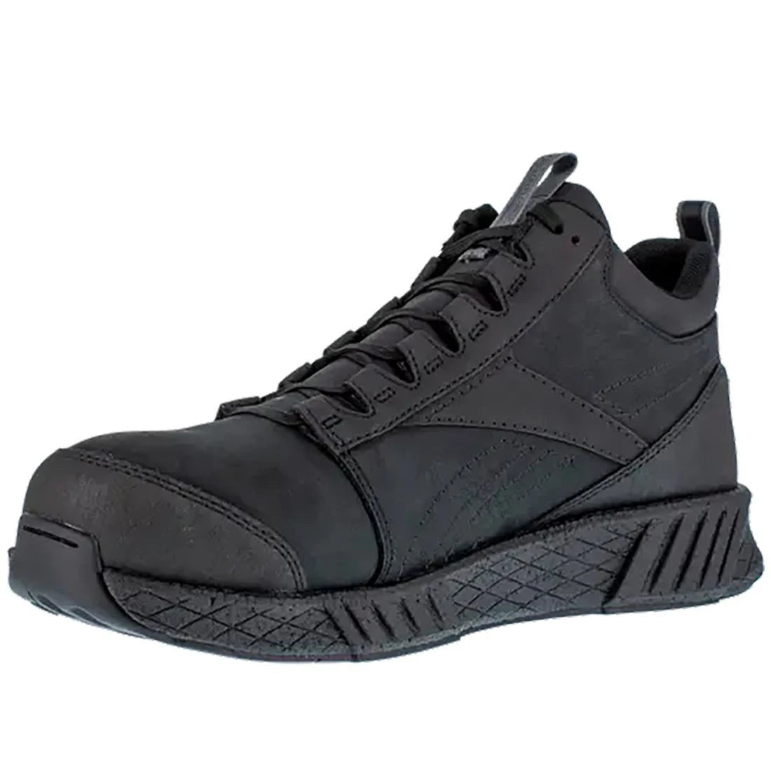 Fusion Formidable Composite Toe Athletic Mid Cut Work Boots for Men - Black Safety Shoes for Construction, Warehouse & Outdoor Work - Lightweight & Comfortable
