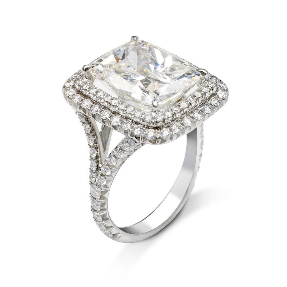 AZQ Fashion 925 Sterling Silver Princess Cut Cubic Zirconia Eternity Ring - Multi Row Shiny CZ Diamond Wedding Band for Women | Perfect for Engagement, Anniversary & Special Occasions