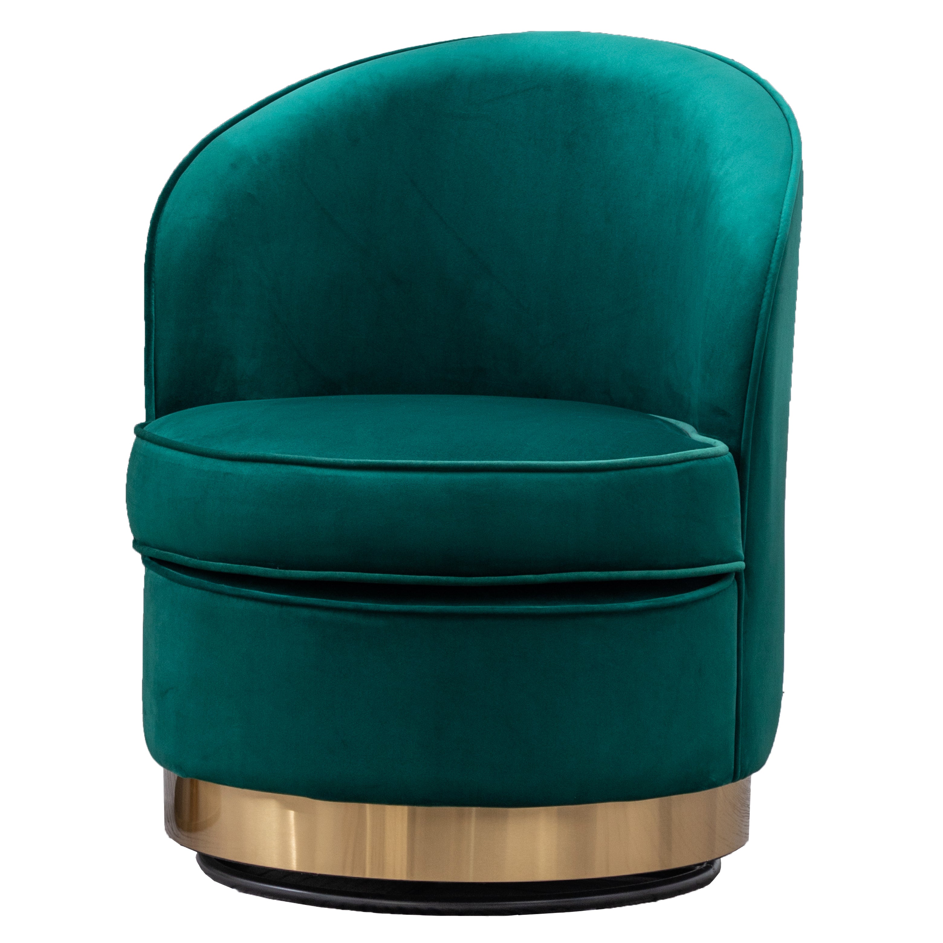 Roundhill Furniture Wania Contemporary Velvet Swivel Chair - Modern Accent Chair with 360° Rotation for Living Room, Bedroom & Office - Plush Velvet Upholstery & Sturdy Metal Base