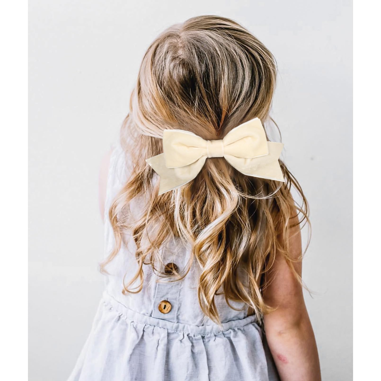 6PCS Velvet Hair Bows - Big Fall Alligator Clips Hair Ribbon Clips for Women, Girls, Toddlers & Baby | Hair Accessories for Parties, Weddings & Daily Wear