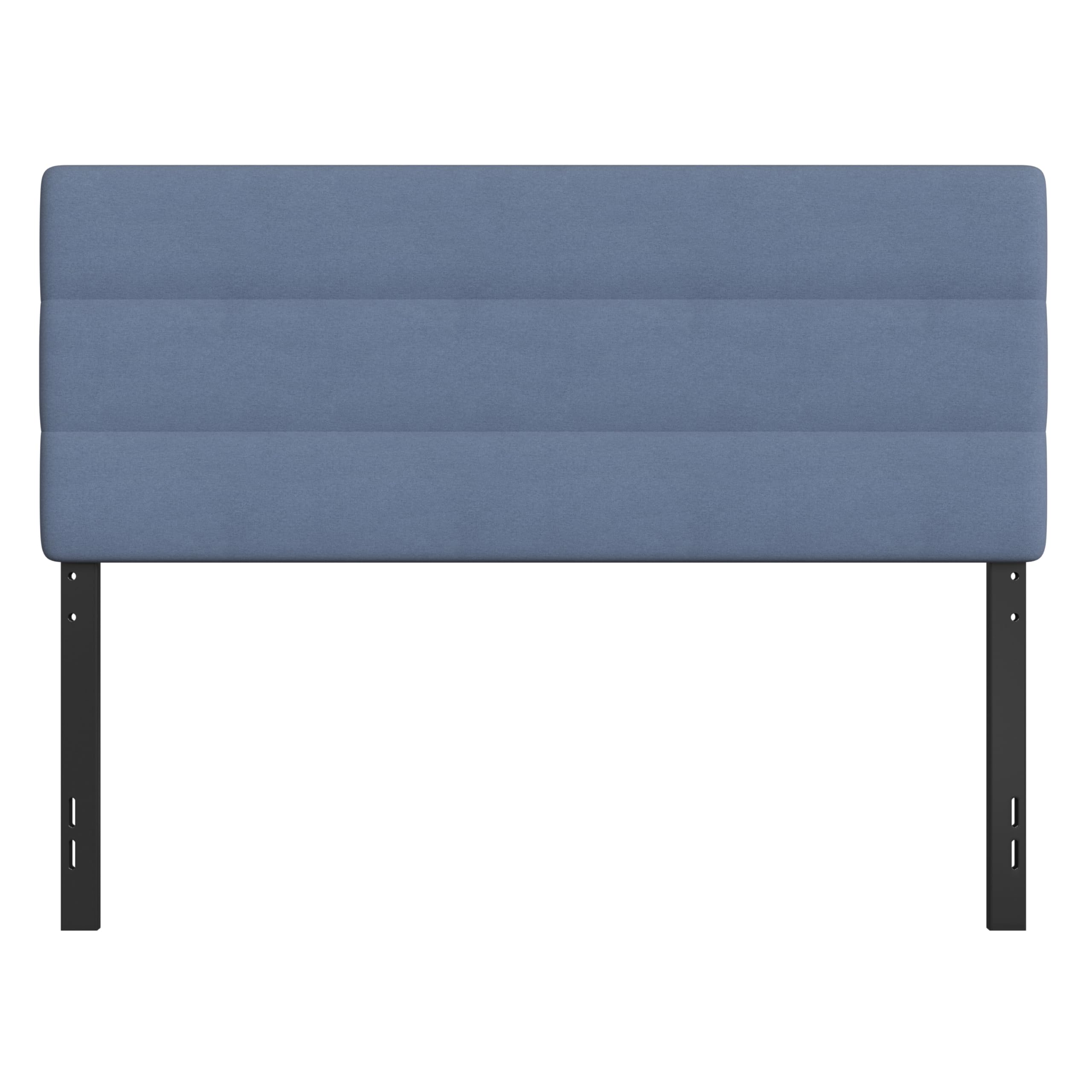 Merrick Lane Coppola Upholstered Queen Size Headboard - Blue Button Tufted Fabric with Metal Adjustable Legs - Fits Standard Bed Frames - Perfect for Master Bedrooms & Guest Rooms
