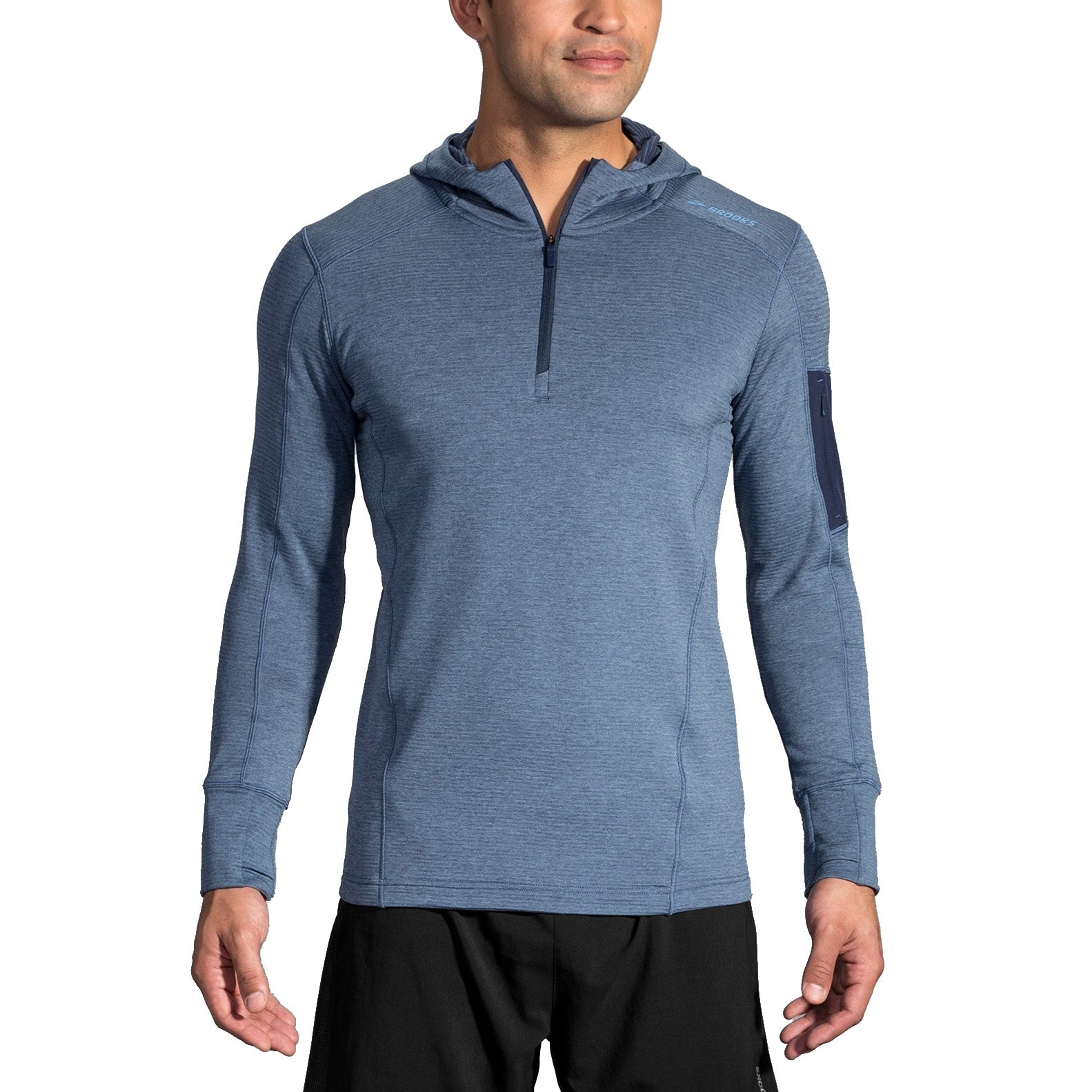 Brooks Men's Notch Thermal Running Hoodie - Lightweight & Breathable for Cold Weather Jogging & Outdoor Workouts