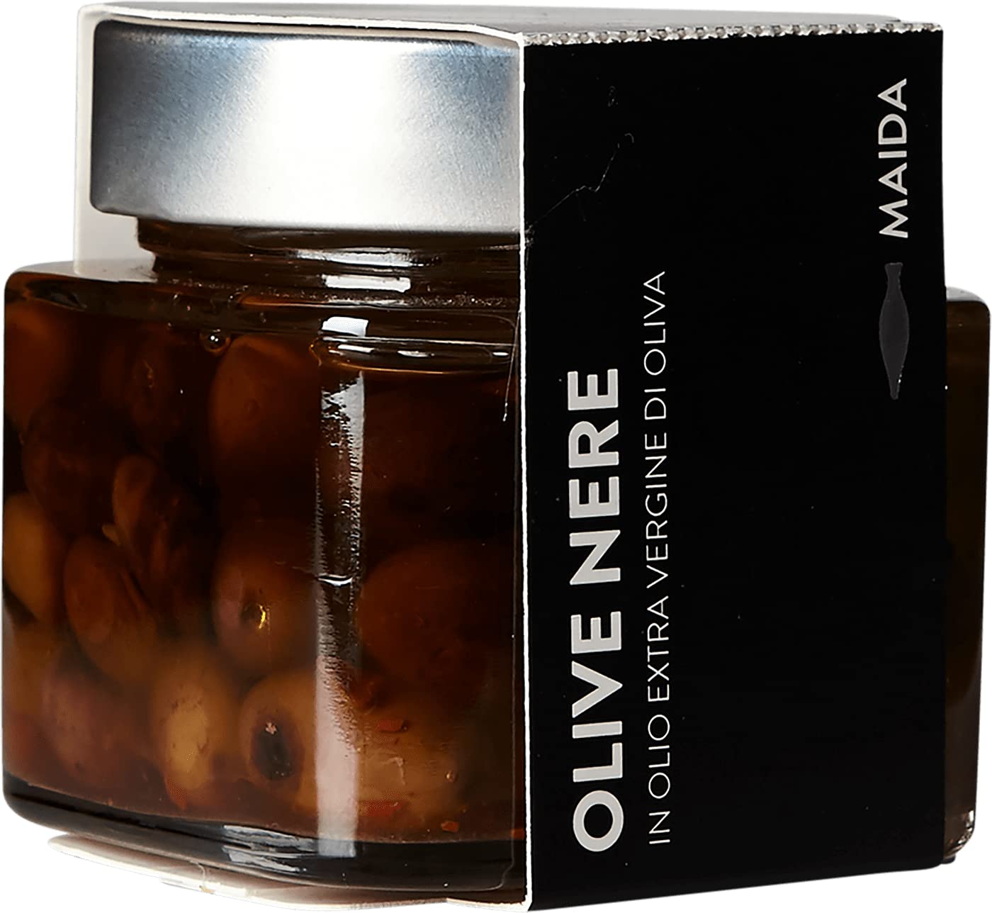 Premium Black Olives in Extra Virgin Olive Oil - Maida Farm, Campania Italy | Gourmet Mediterranean Snack, Charcuterie Board & Salad Topping